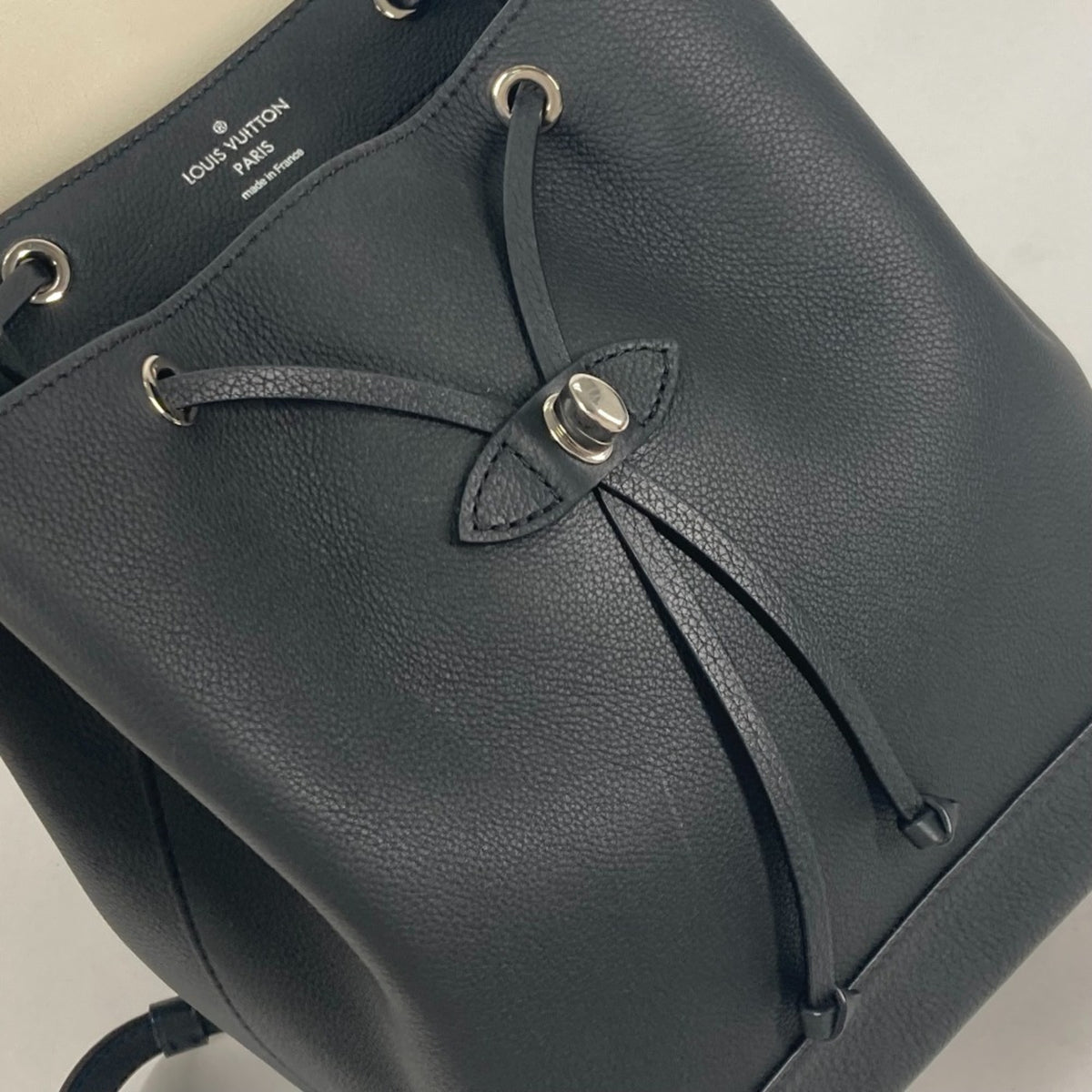 Louis Vuitton Black White Leather Backpack (Pre-Owned)