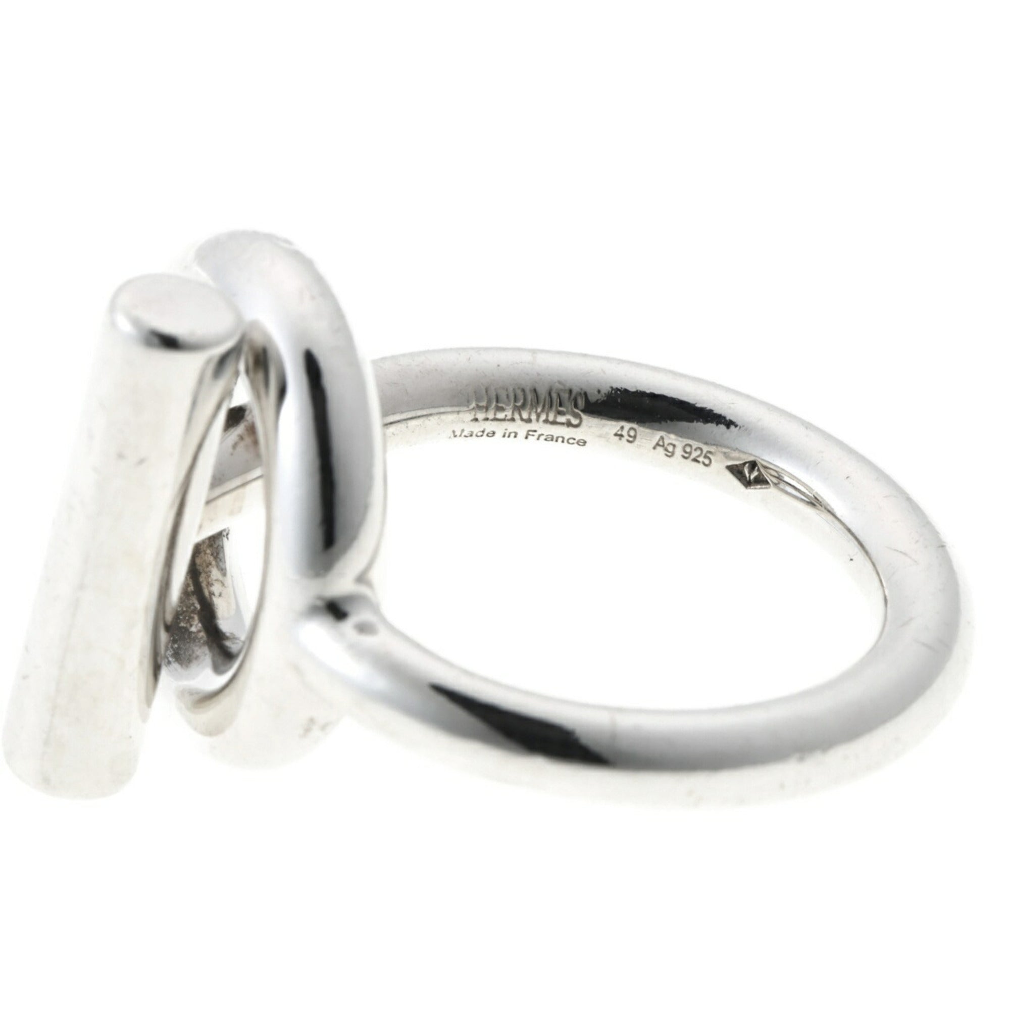 Hermes Silver Silver 925 Band Ring (Pre-Owned)