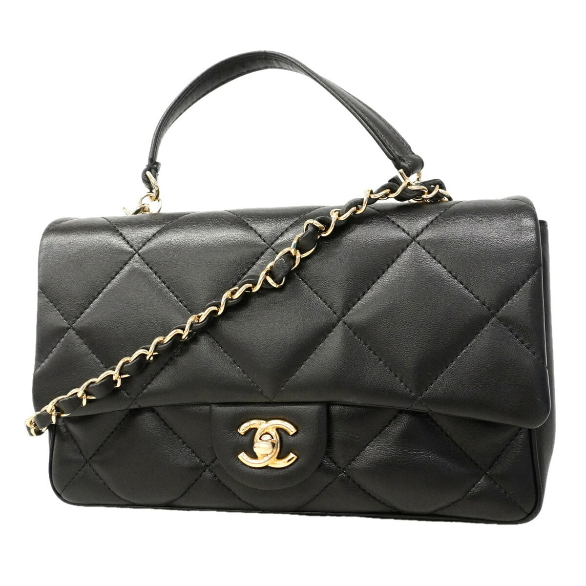 Chanel Black Leather Handbag (Pre-Owned)