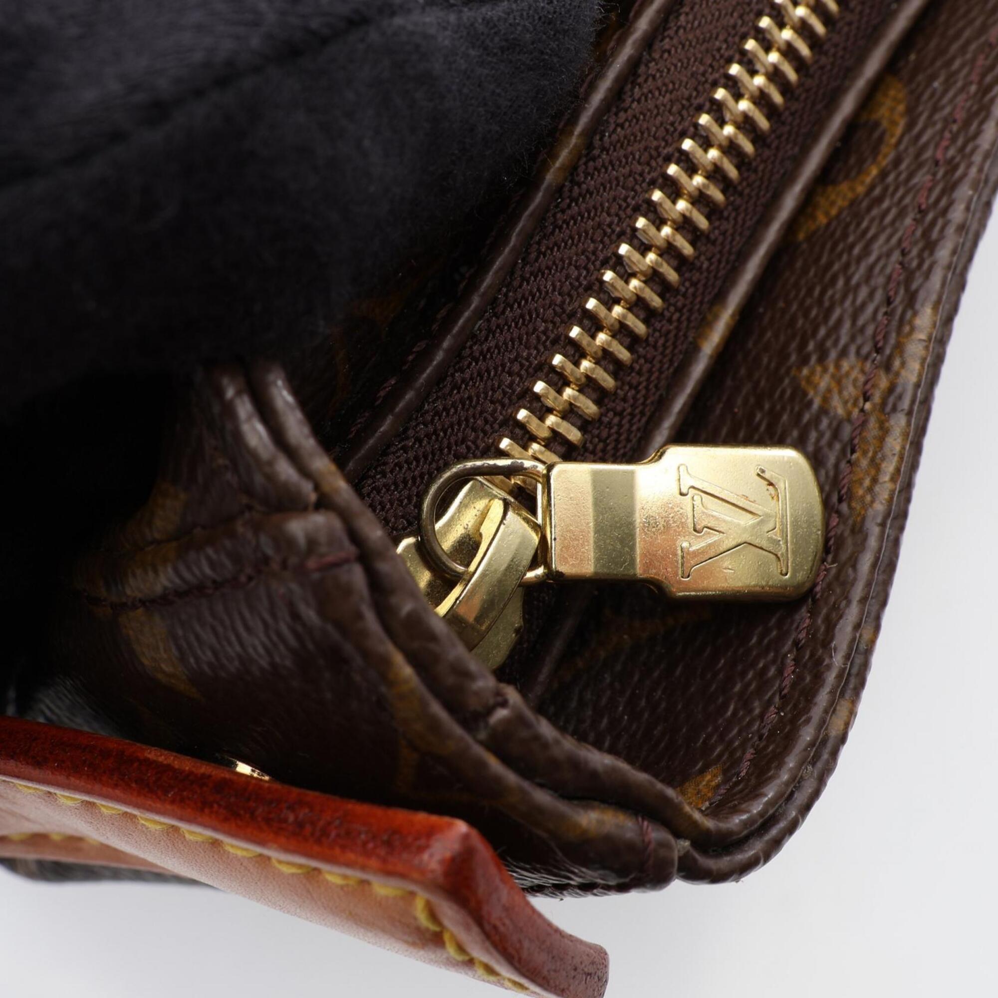 Louis Vuitton Brown Monogram Coated Canvas Leather Handbag Shoulder Bag (Pre-Owned)