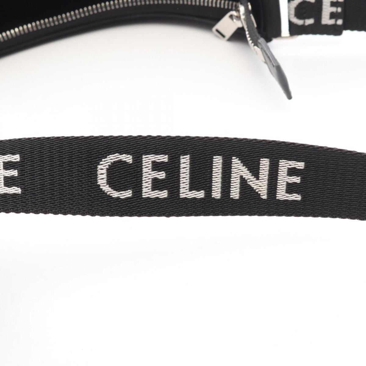 Celine Black Nylon Leather Handbag Shoulder Bag (Pre-Owned)