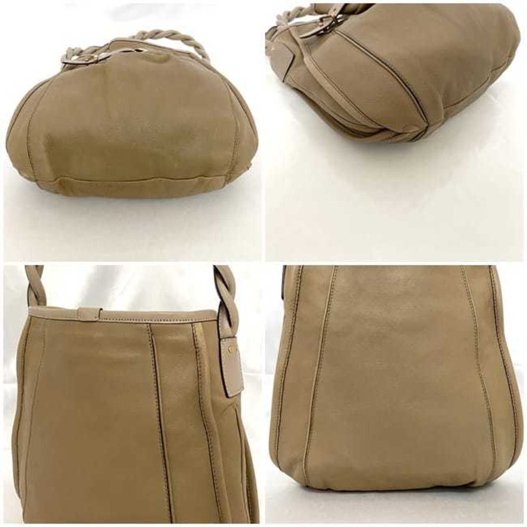 Chloé Beige Brown Leather Shoulder Bag (Pre-Owned)