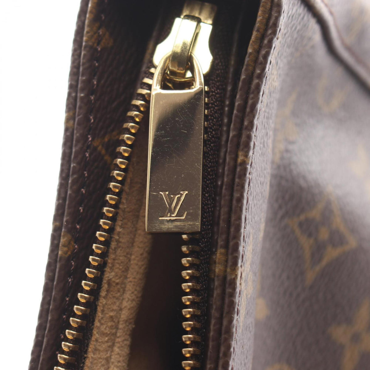 Louis Vuitton Brown Coated Canvas Leather Handbag Shoulder Bag (Pre-Owned)