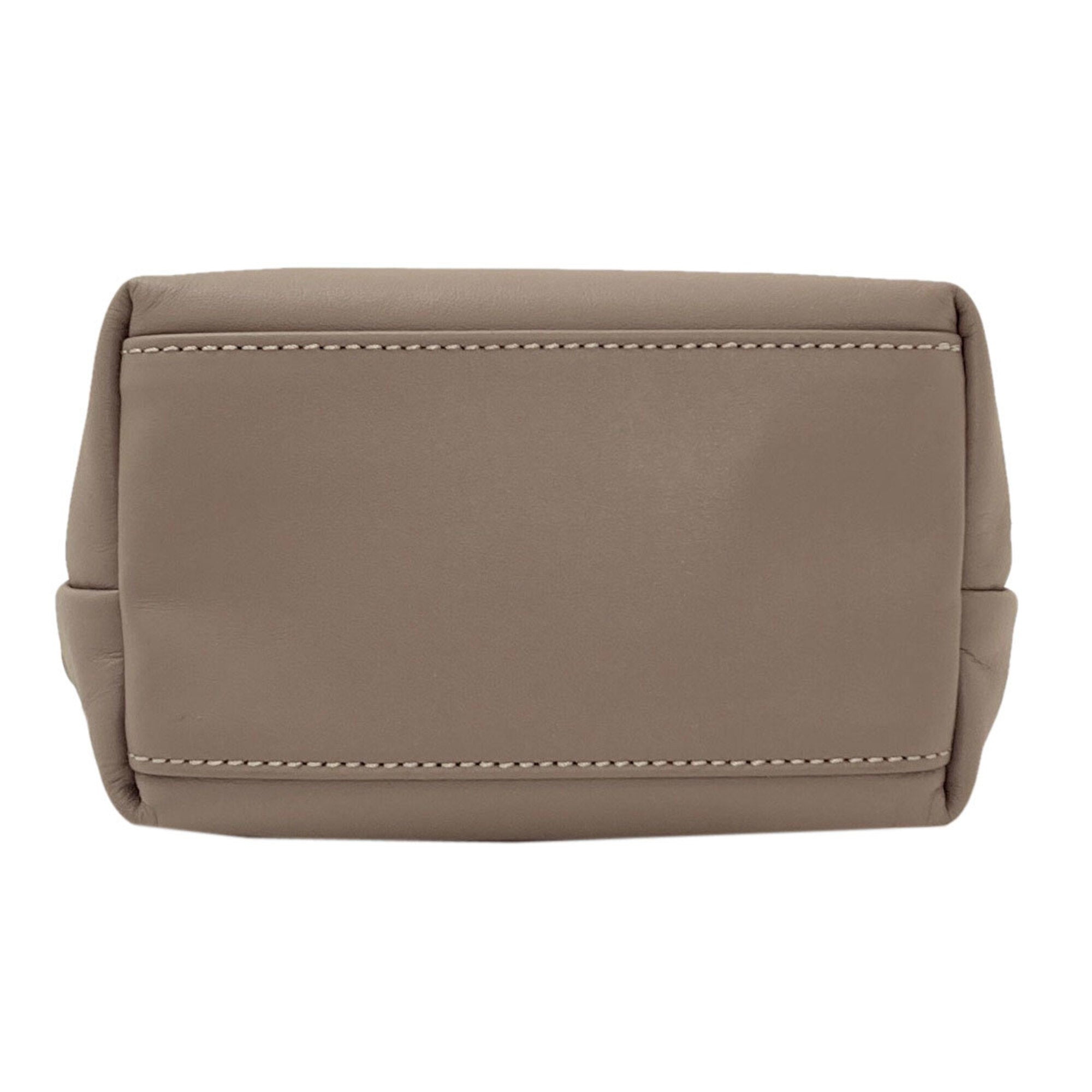 Longchamp Gray Leather Handbag (Pre-Owned)