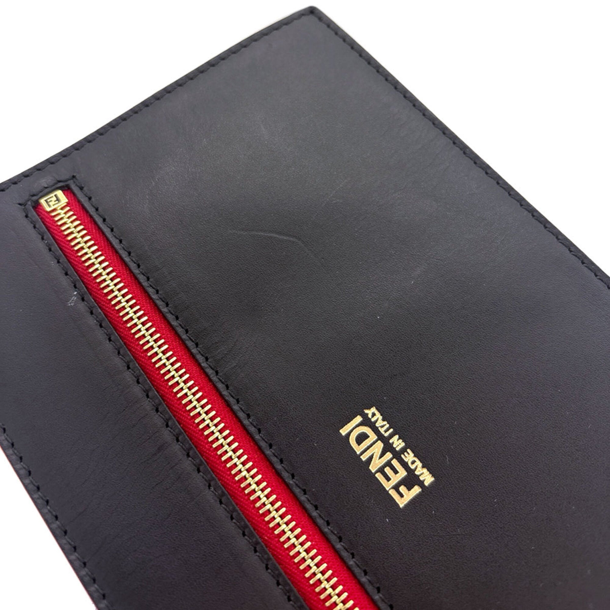 Fendi Black Brown Canvas Handbag Pouch (Pre-Owned)