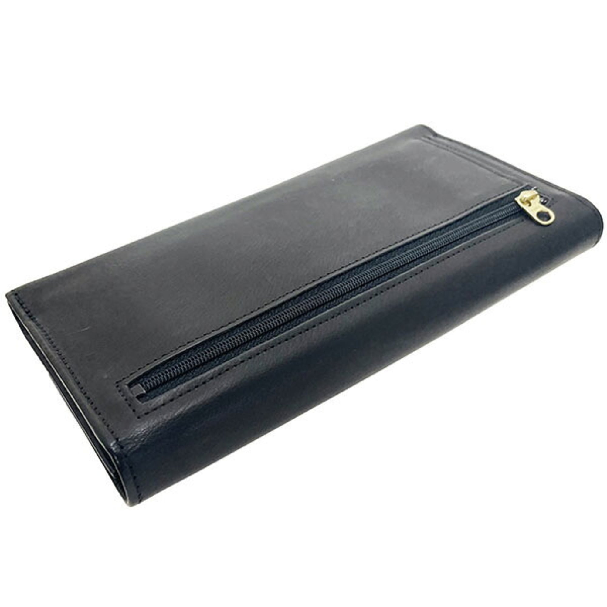 Coach Black Leather Long Wallet (Tri-Fold) (Pre-Owned)