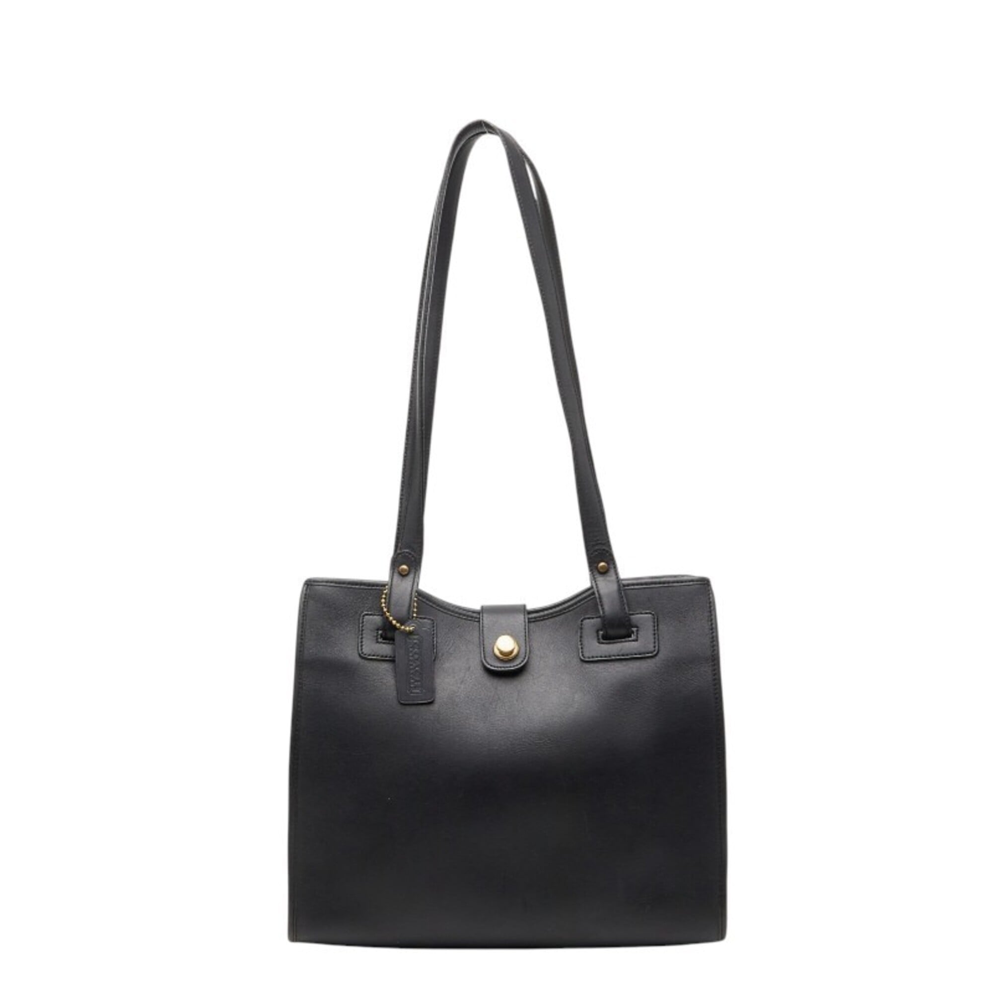 Coach Black Leather Shoulder Bag Tote Bag (Pre-Owned)