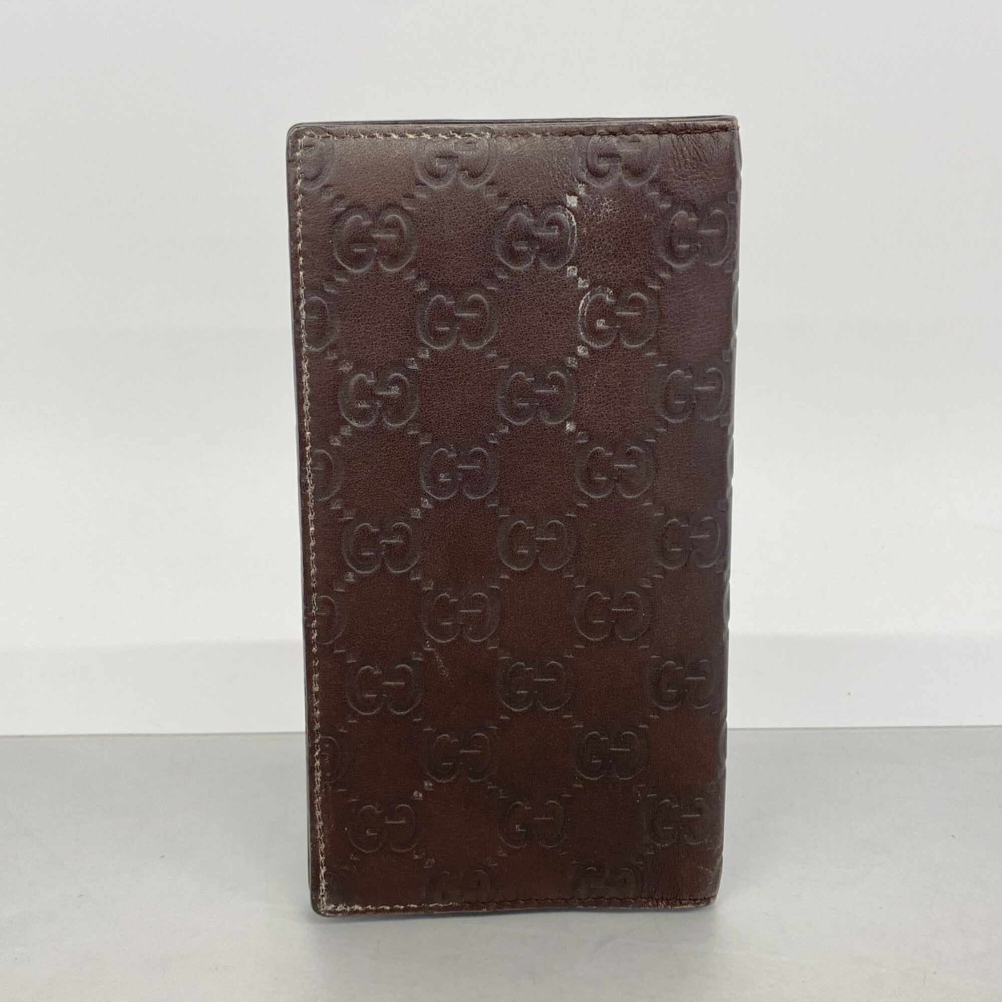 Gucci Brown Leather Long Bill Wallet (Bi-Fold) (Pre-Owned)