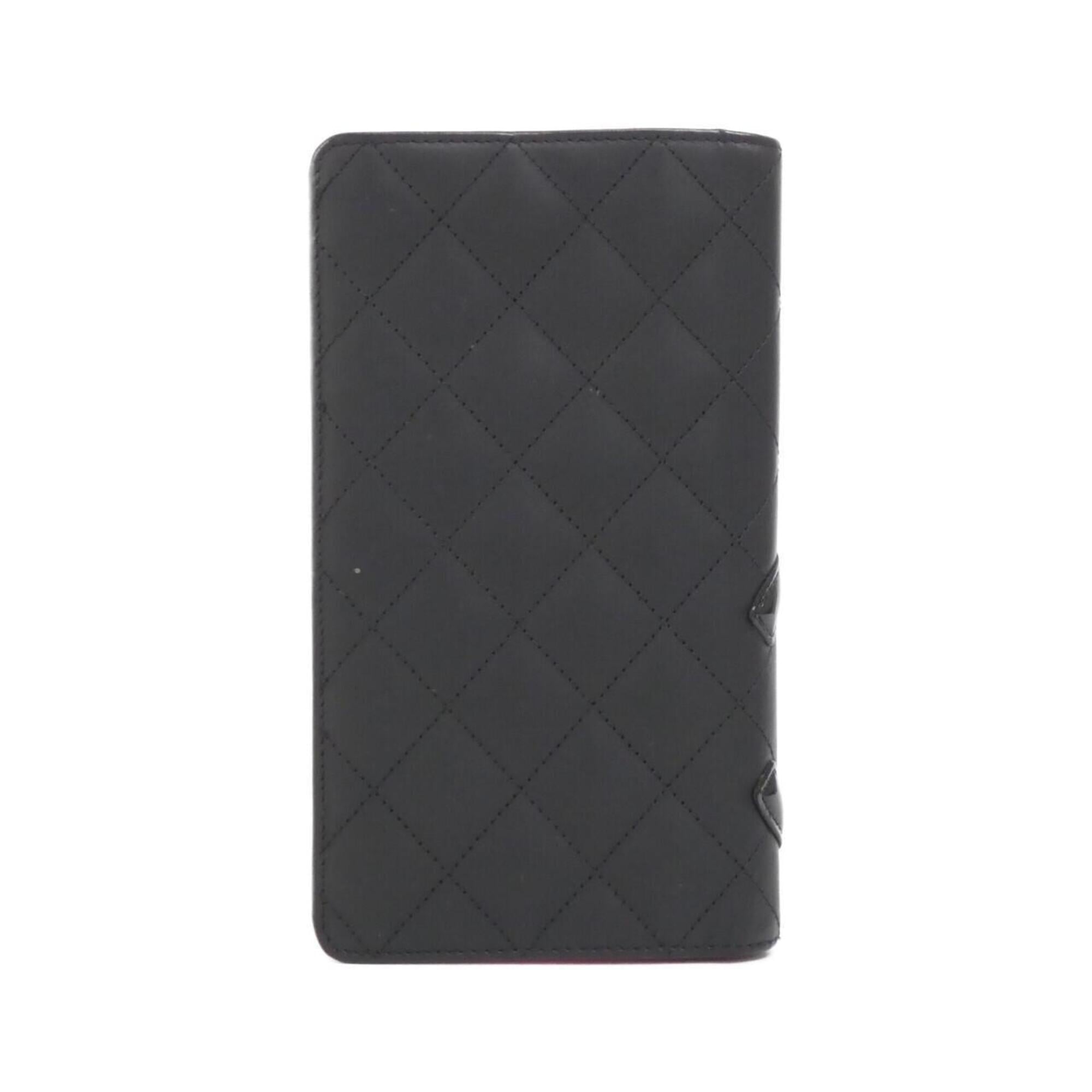 Chanel Black Pink Leather Long Wallet (Bi-Fold) (Pre-Owned)