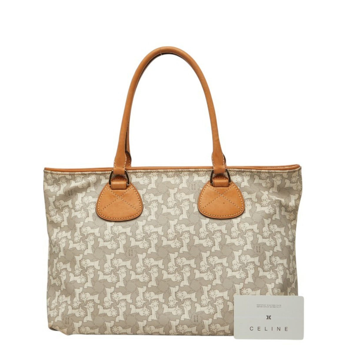 Celine Gray White Pvc Leather Handbag (Pre-Owned)