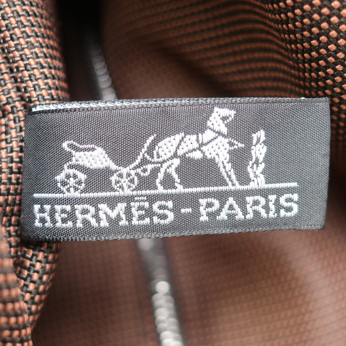Hermes Her Line Brown Nylon Canvas Shoulder Bag (Pre-Owned)