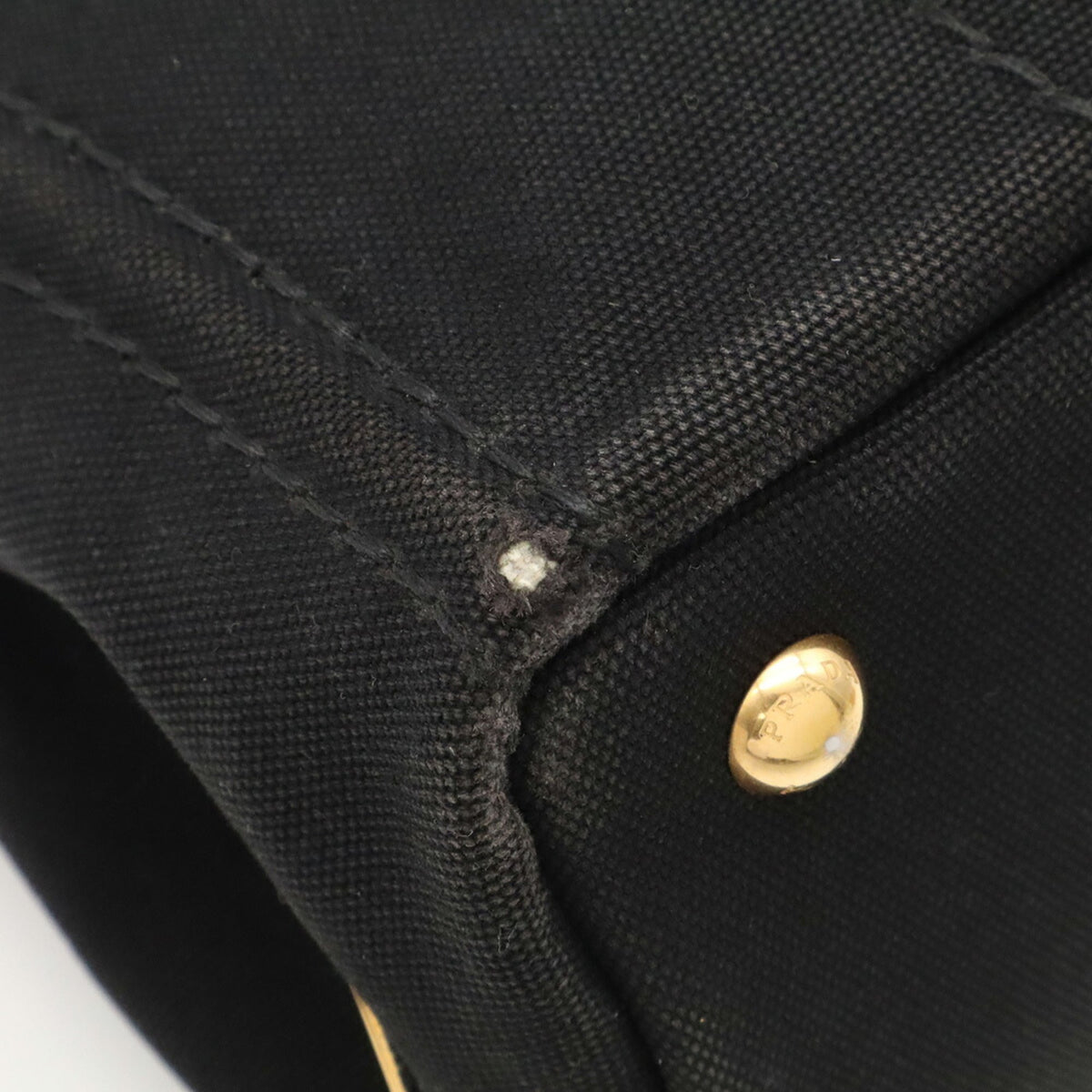 Prada Black Nero Canvas Handbag Tote Bag (Pre-Owned)