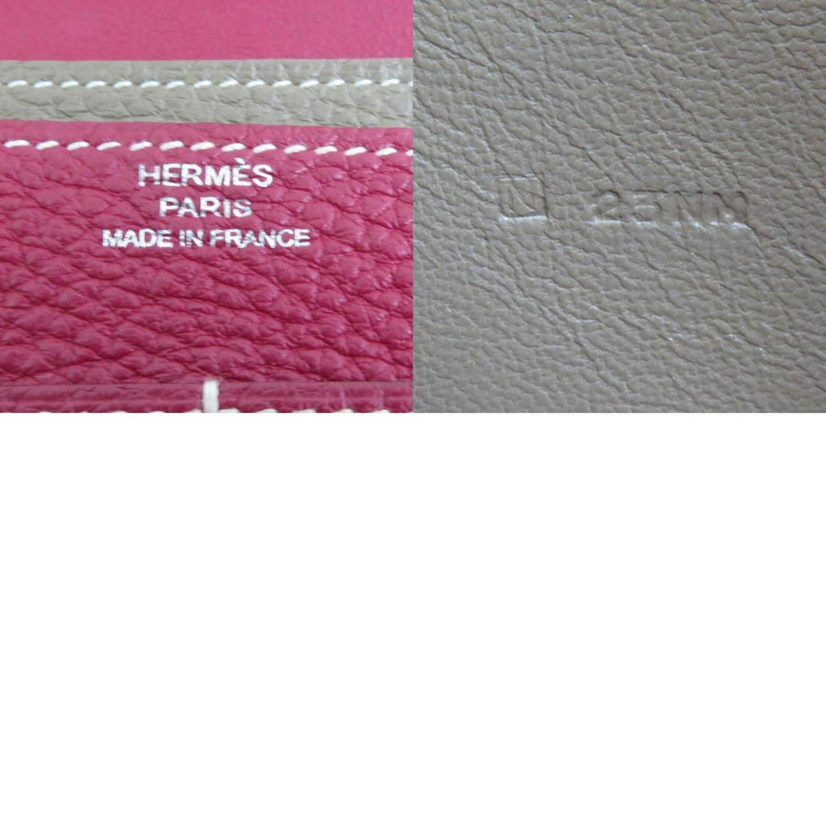 Hermes Etoupe Gray Tosca Togo Leather Long Wallet (Bi-Fold) (Pre-Owned)