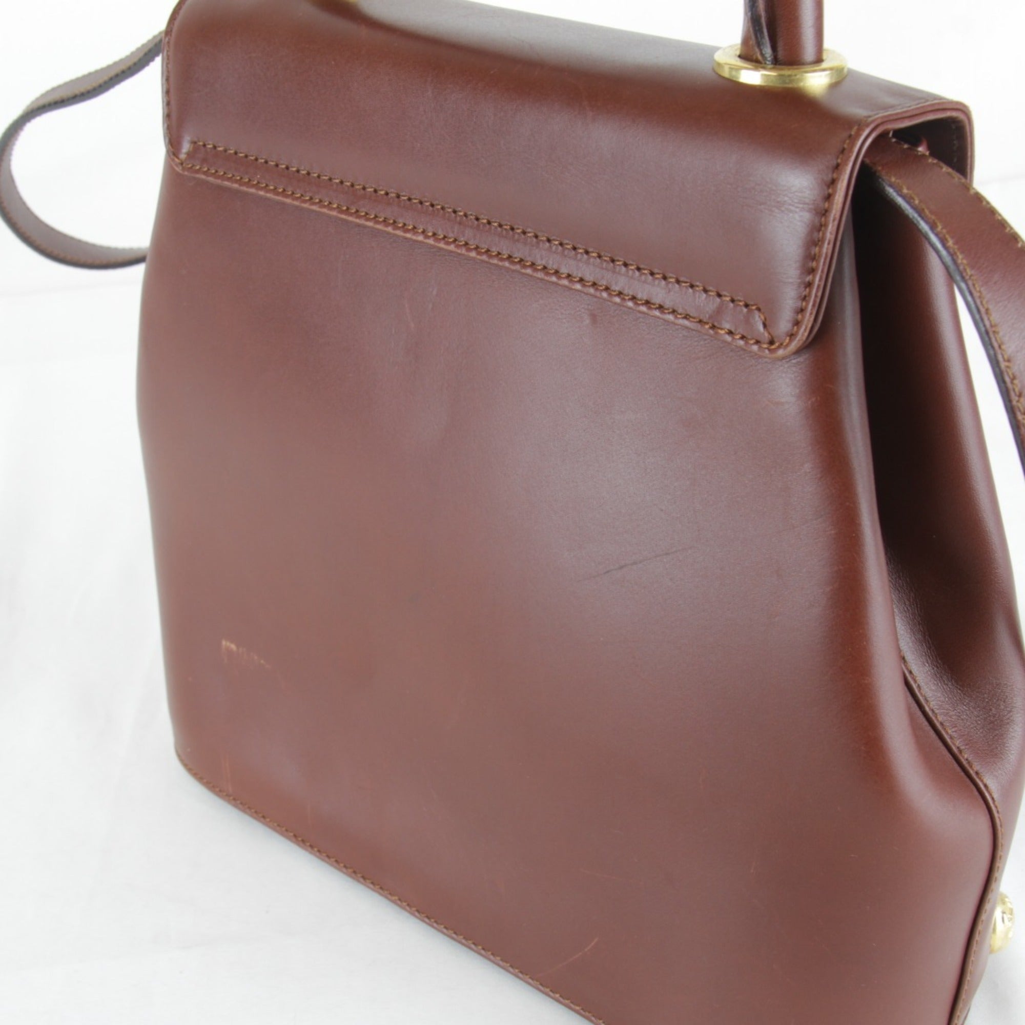 Salvatore Ferragamo Brown Leather Shoulder Bag (Pre-Owned)