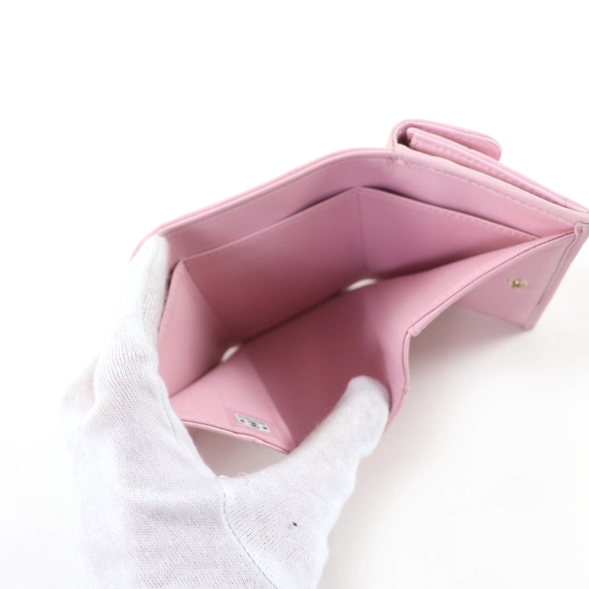 Chanel Matelasse Pink Leather Wallet (Tri-Fold) (Pre-Owned)
