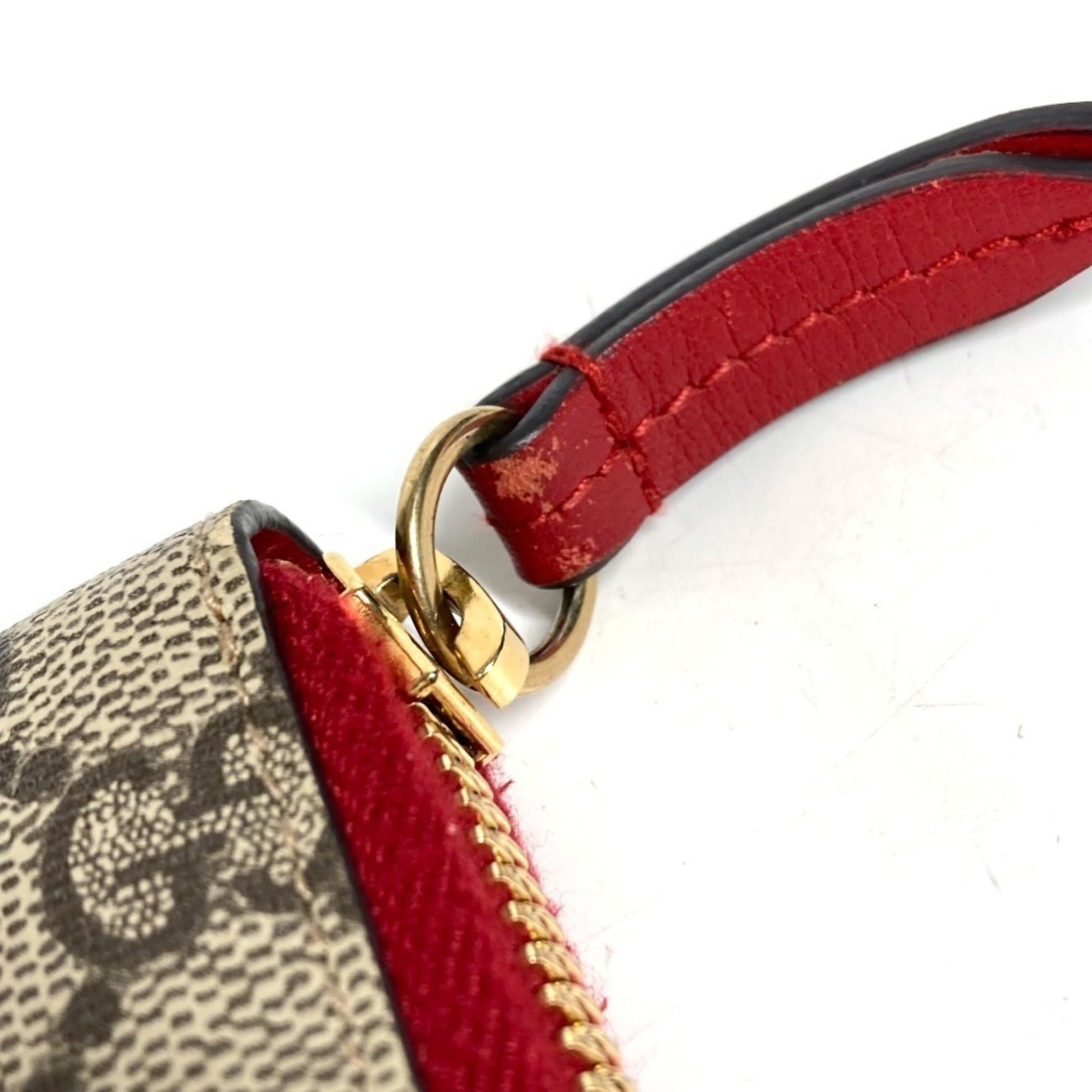 Gucci Beige Red Color Gg Supreme Long Wallet (Bi-Fold) (Pre-Owned)
