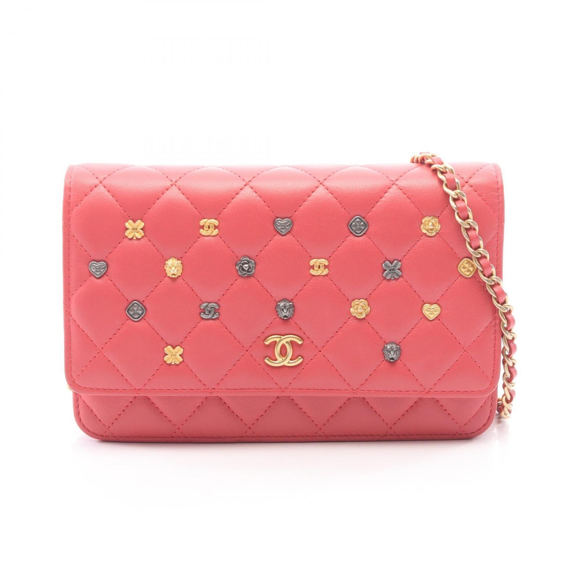 Chanel Pink Leather Handbag Shoulder Bag (Pre-Owned)