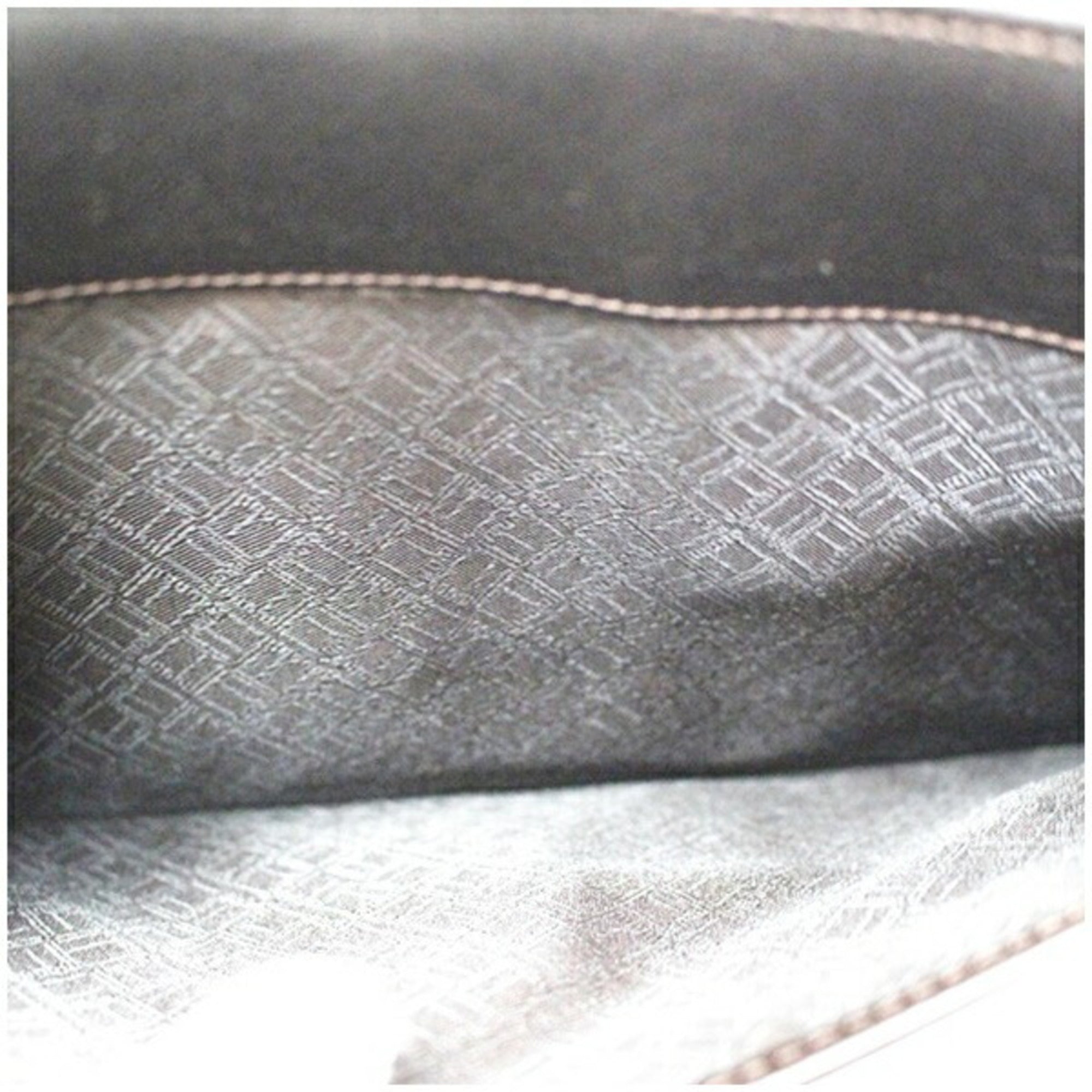 Dunhill Dark Brown Navy Leather Clutch Bag (Pre-Owned)