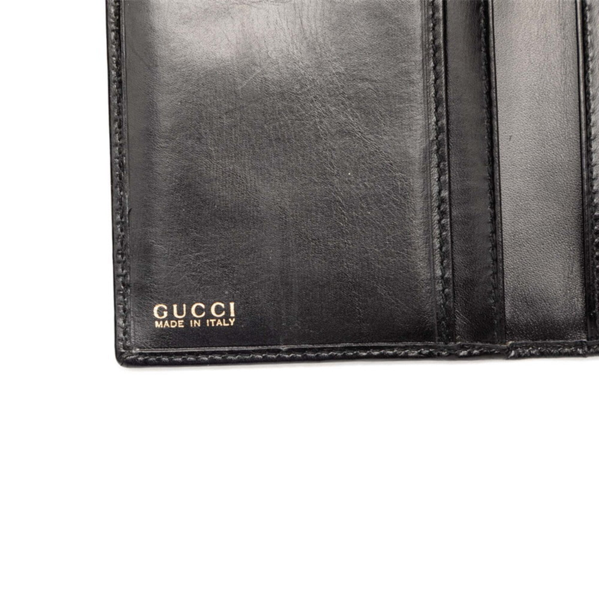Gucci Black Leather Long Wallet (Bi-Fold) (Pre-Owned)