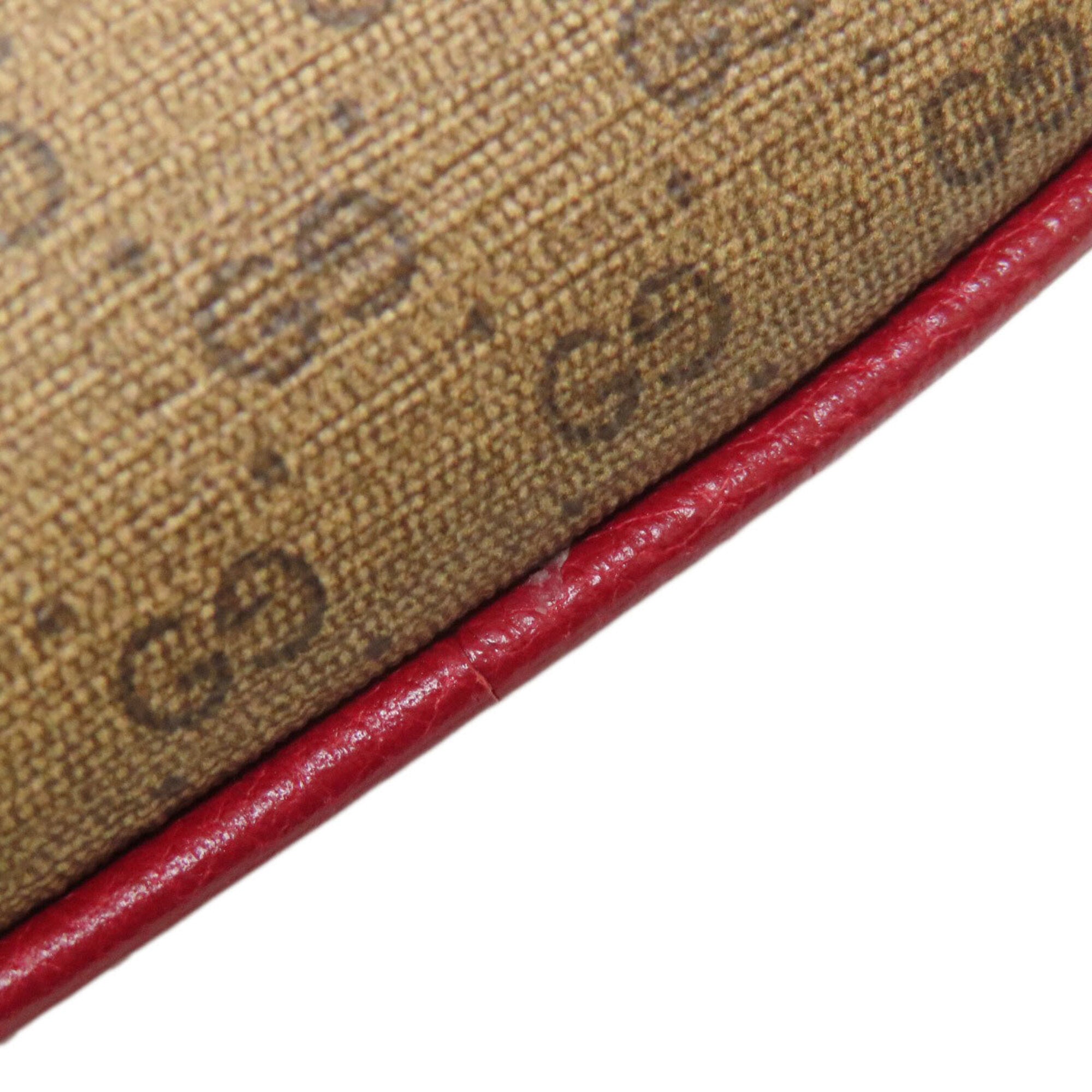 Gucci Brown Red Color Pvc Leather Shoulder Bag (Pre-Owned)