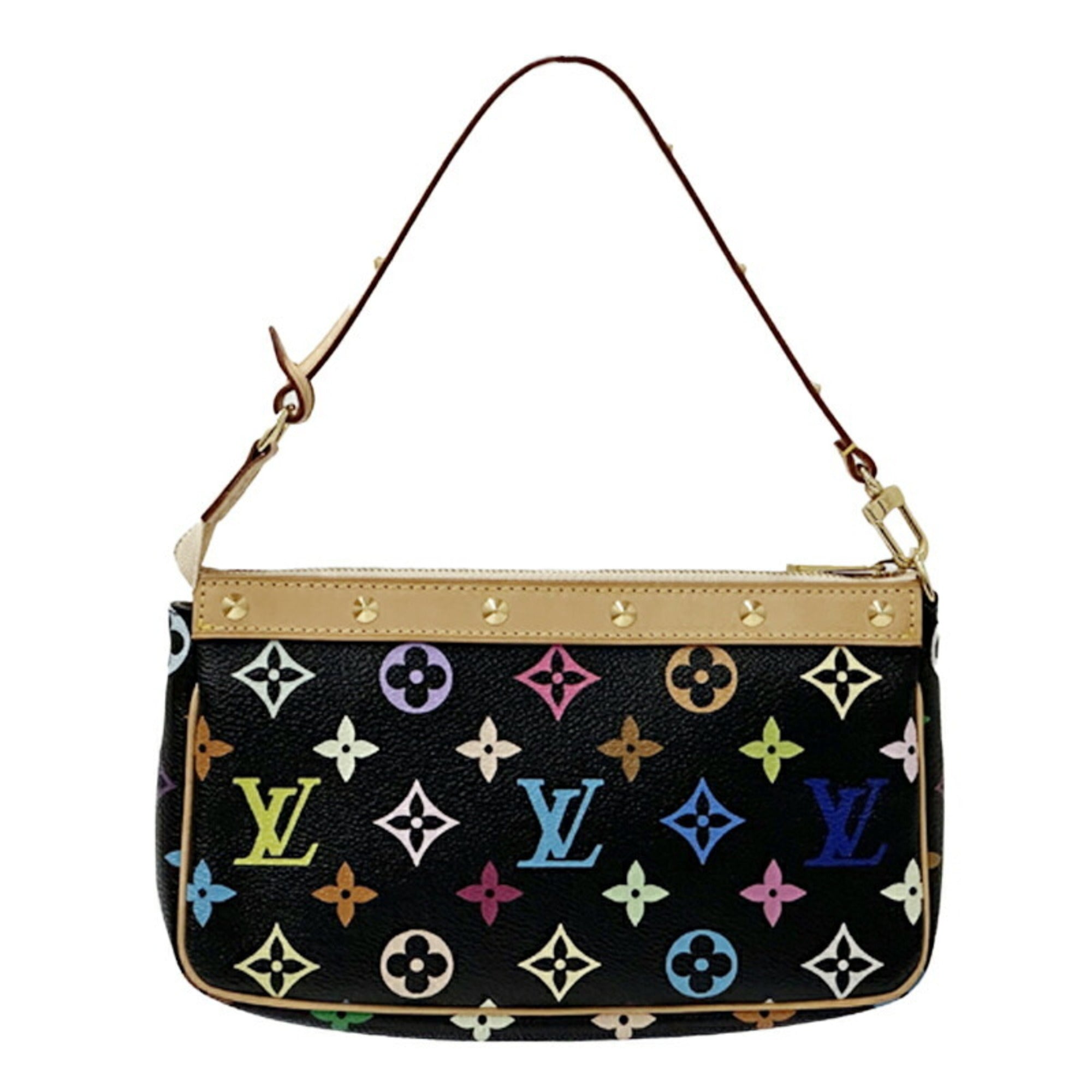 Louis Vuitton Multi-Color Noir Monogram Multicolore Handbag Pochette (Pre-Owned)