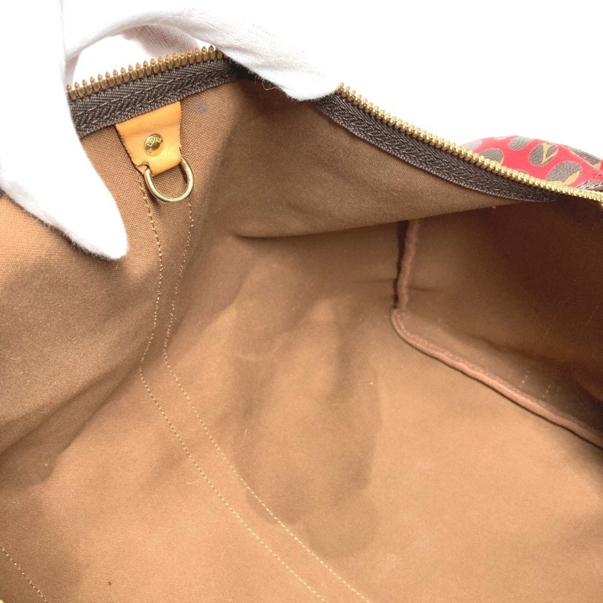 Louis Vuitton Red Color Monogram Canvas Boston Bag Shoulder Bag (Pre-Owned)