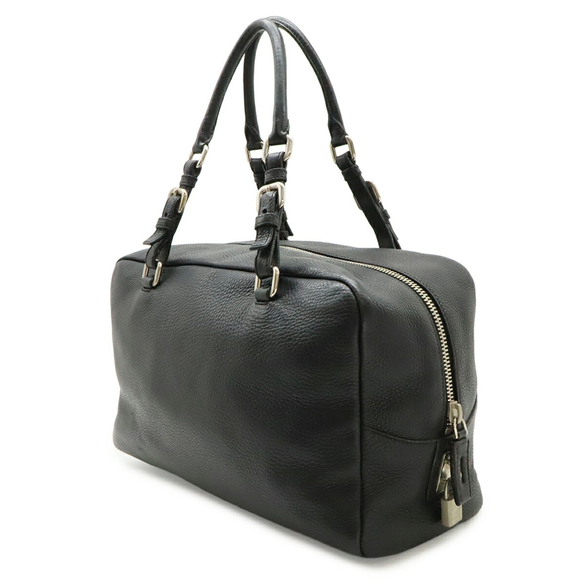 Prada Black Nero Leather Shoulder Bag Tote Bag (Pre-Owned)