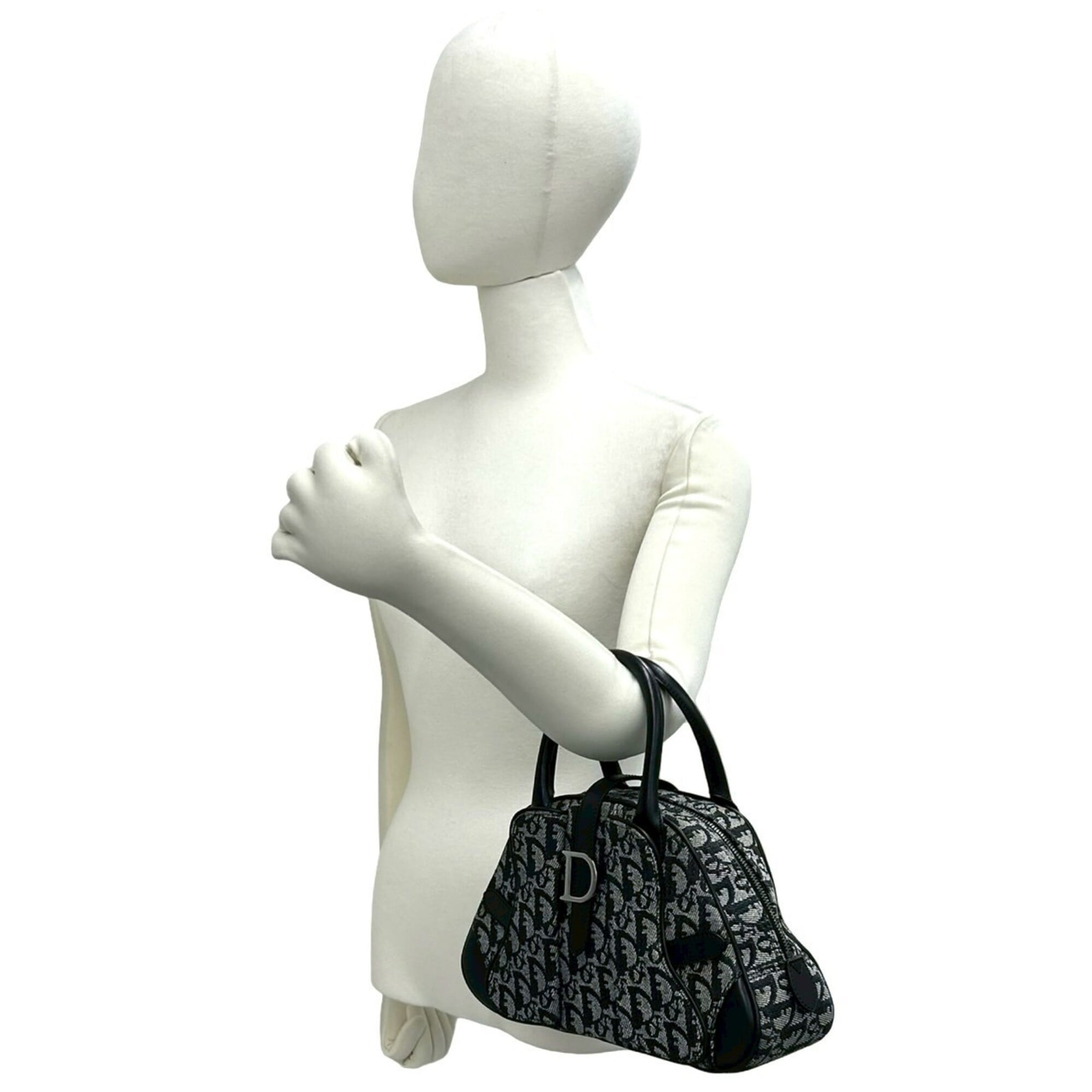 Christian Dior Black Canvas Leather Handbag (Pre-Owned)