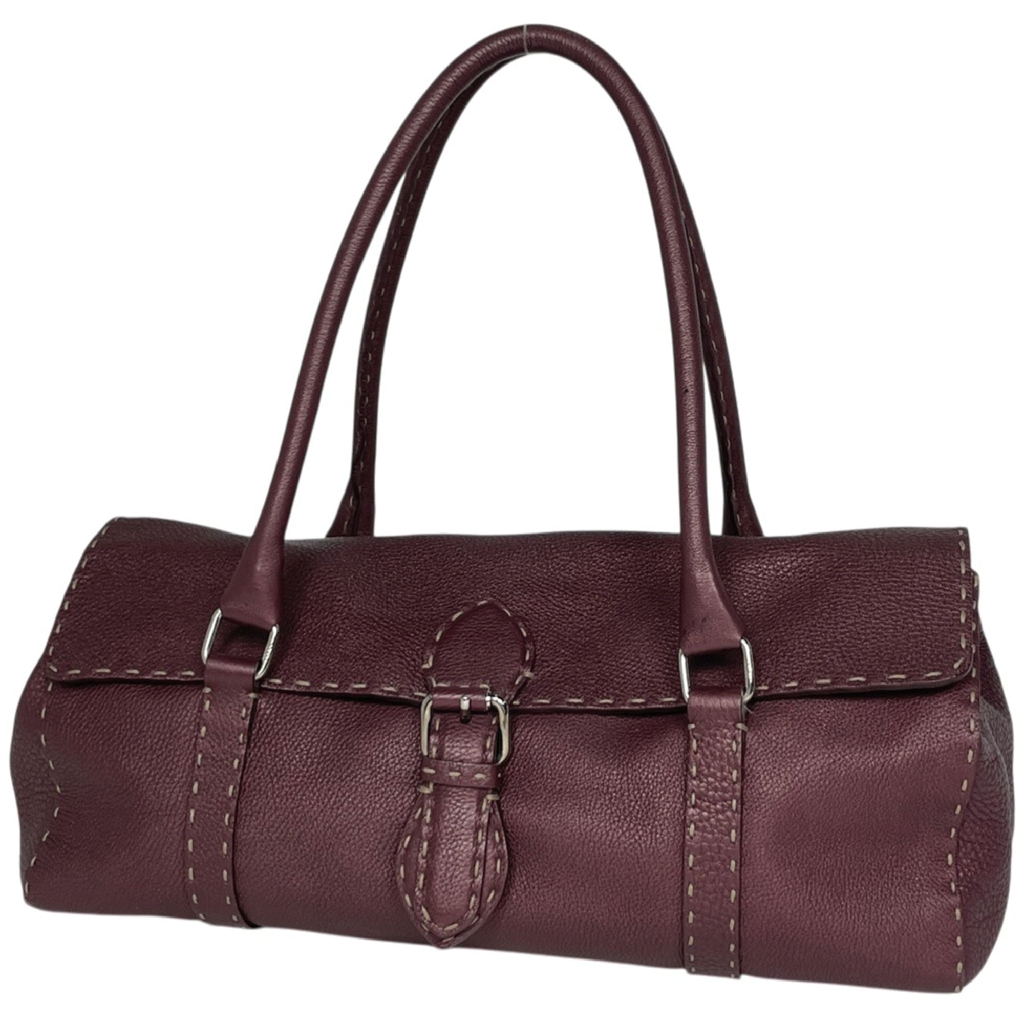 Fendi Purple Leather Shoulder Bag (Pre-Owned)