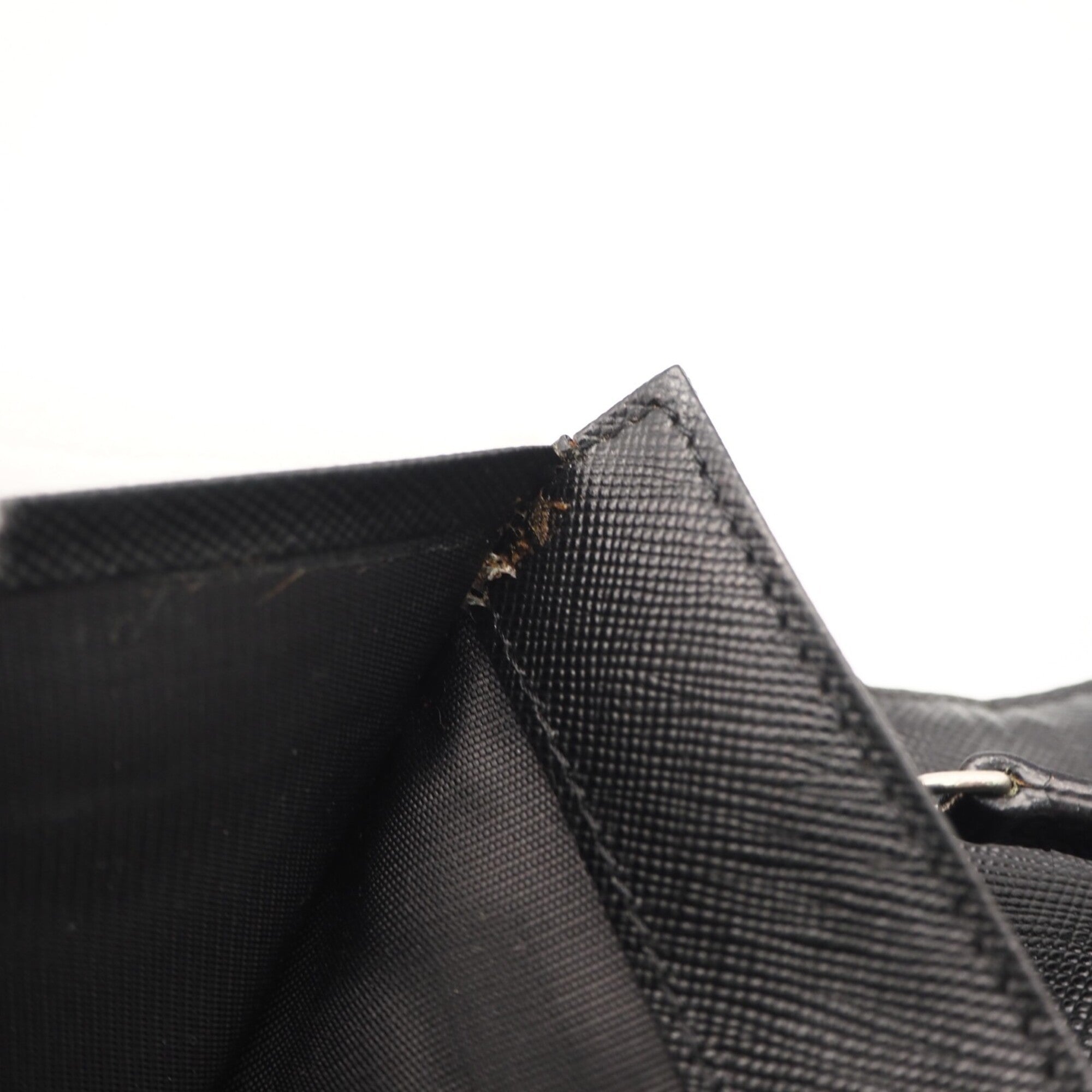 Prada Saffiano Black Nylon Saffiano Long Wallet (Bi-Fold) (Pre-Owned)