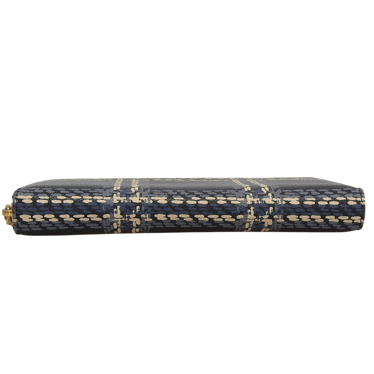 Miu Miu Black Gray Pink Beige Leather Long Wallet (Bi-Fold) (Pre-Owned)