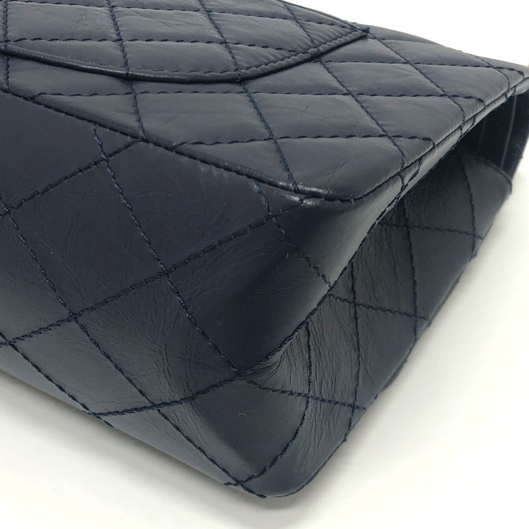 Chanel Navy Leather Shoulder Bag (Pre-Owned)
