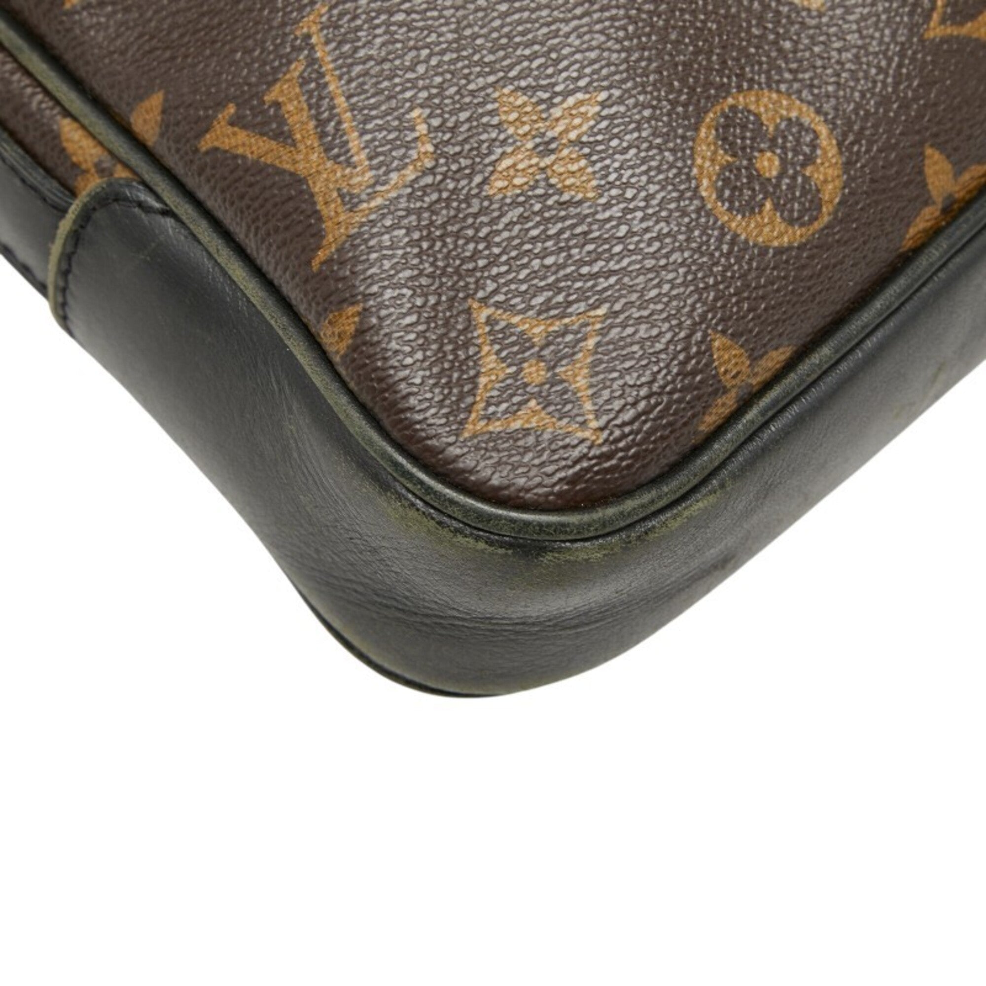 Louis Vuitton Black Brown Monogram Macassar Pvc Leather Shoulder Bag (Pre-Owned)