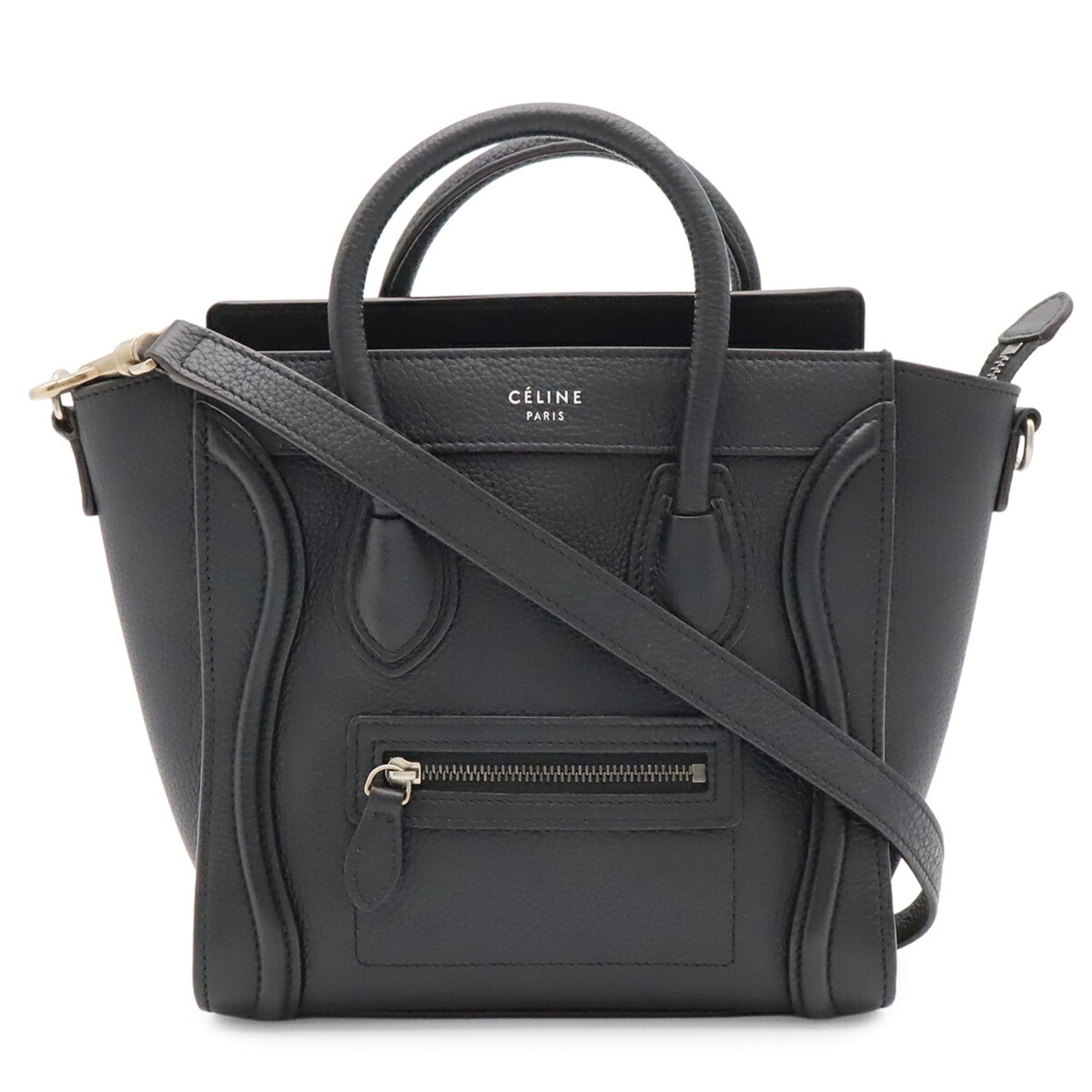 Celine Black Leather Handbag Shoulder Bag (Pre-Owned)