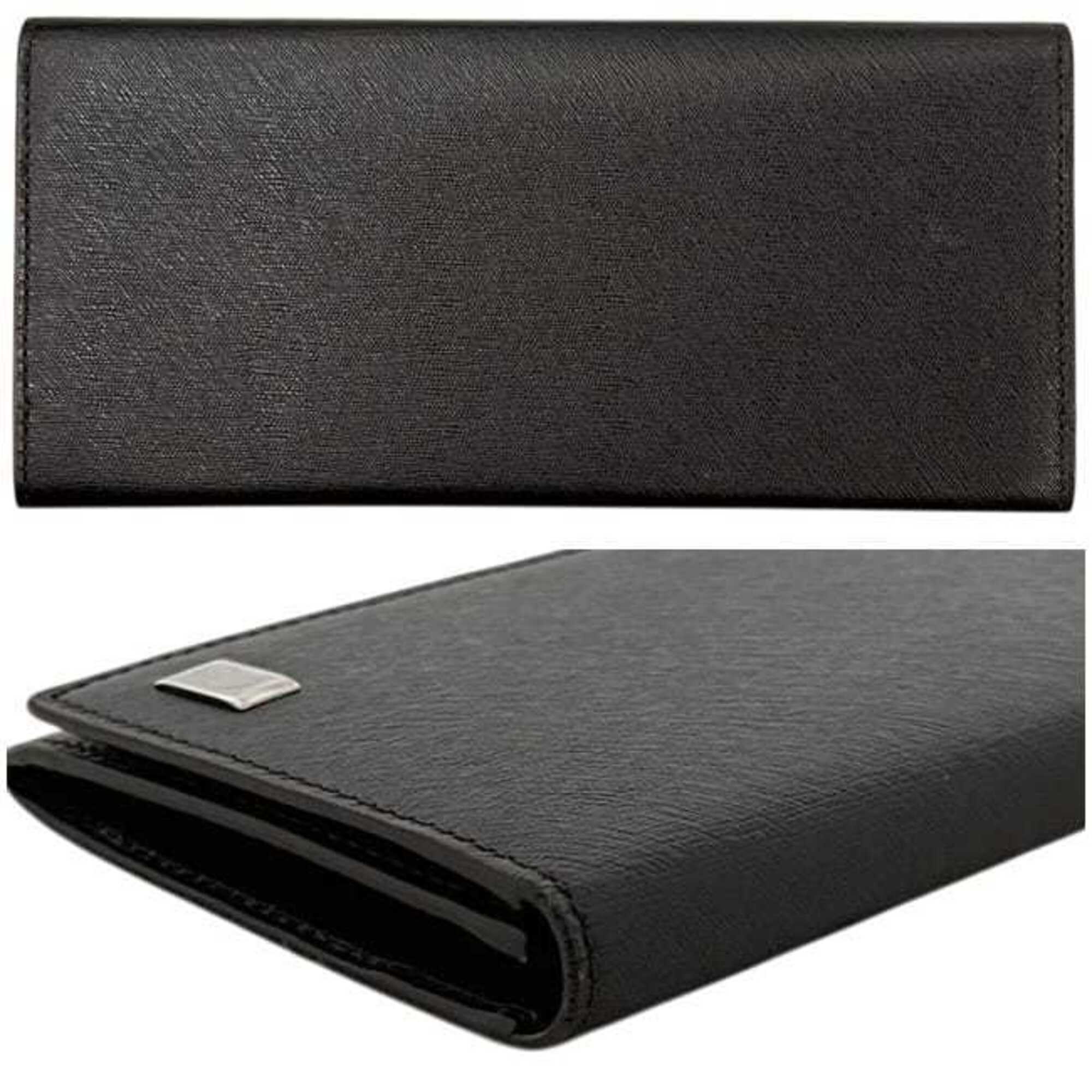 Dunhill Brown Dark Brown Leather Long Wallet (Bi-Fold) (Pre-Owned)