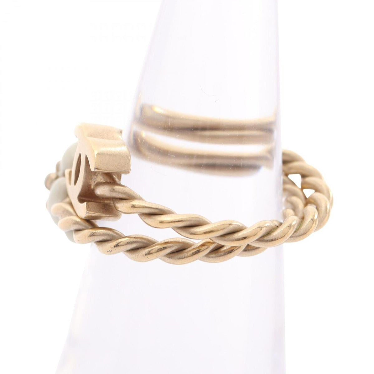 Chanel Gold White Gold Plating Band Ring (Pre-Owned)