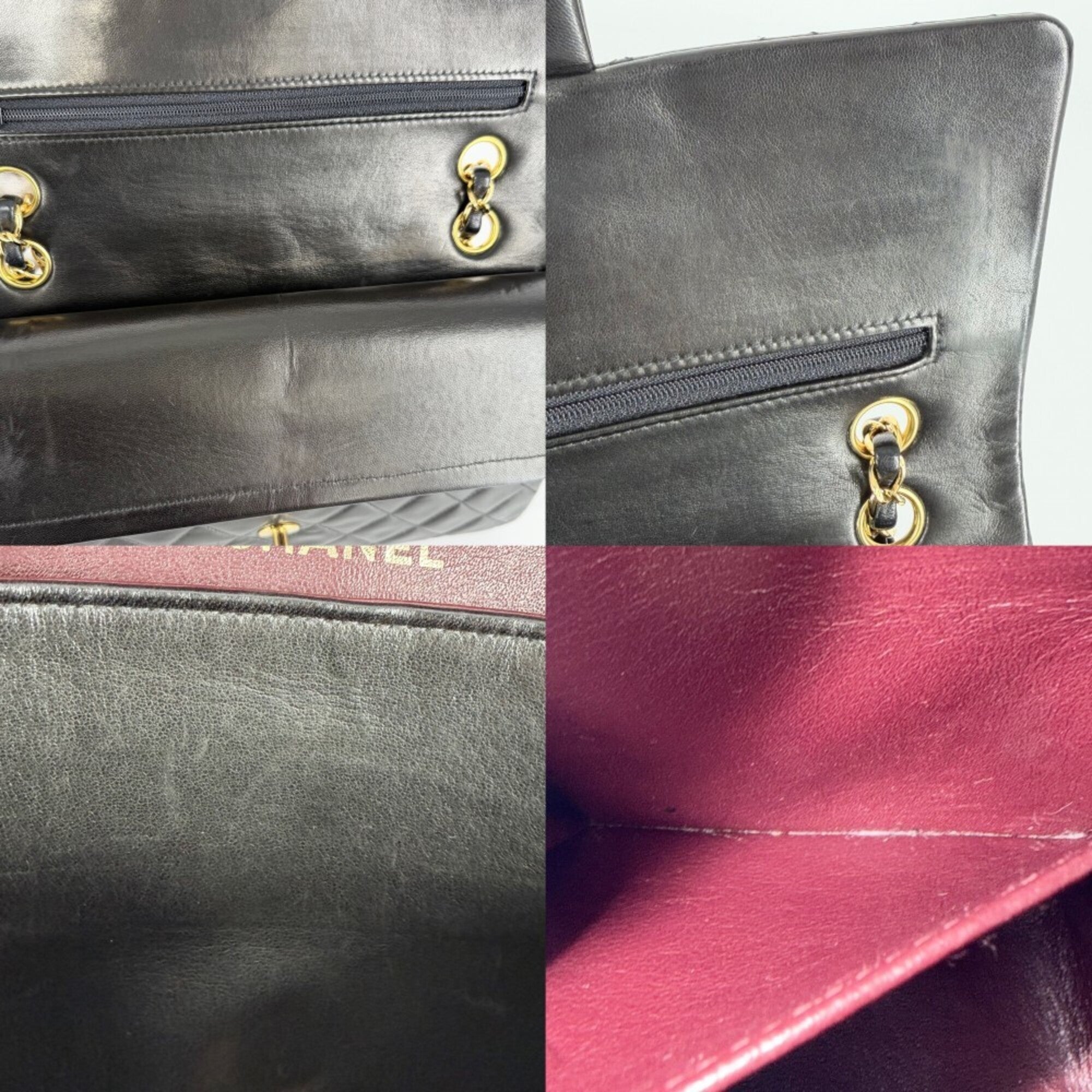 Chanel Matelasse Black Leather Shoulder Bag (Pre-Owned)