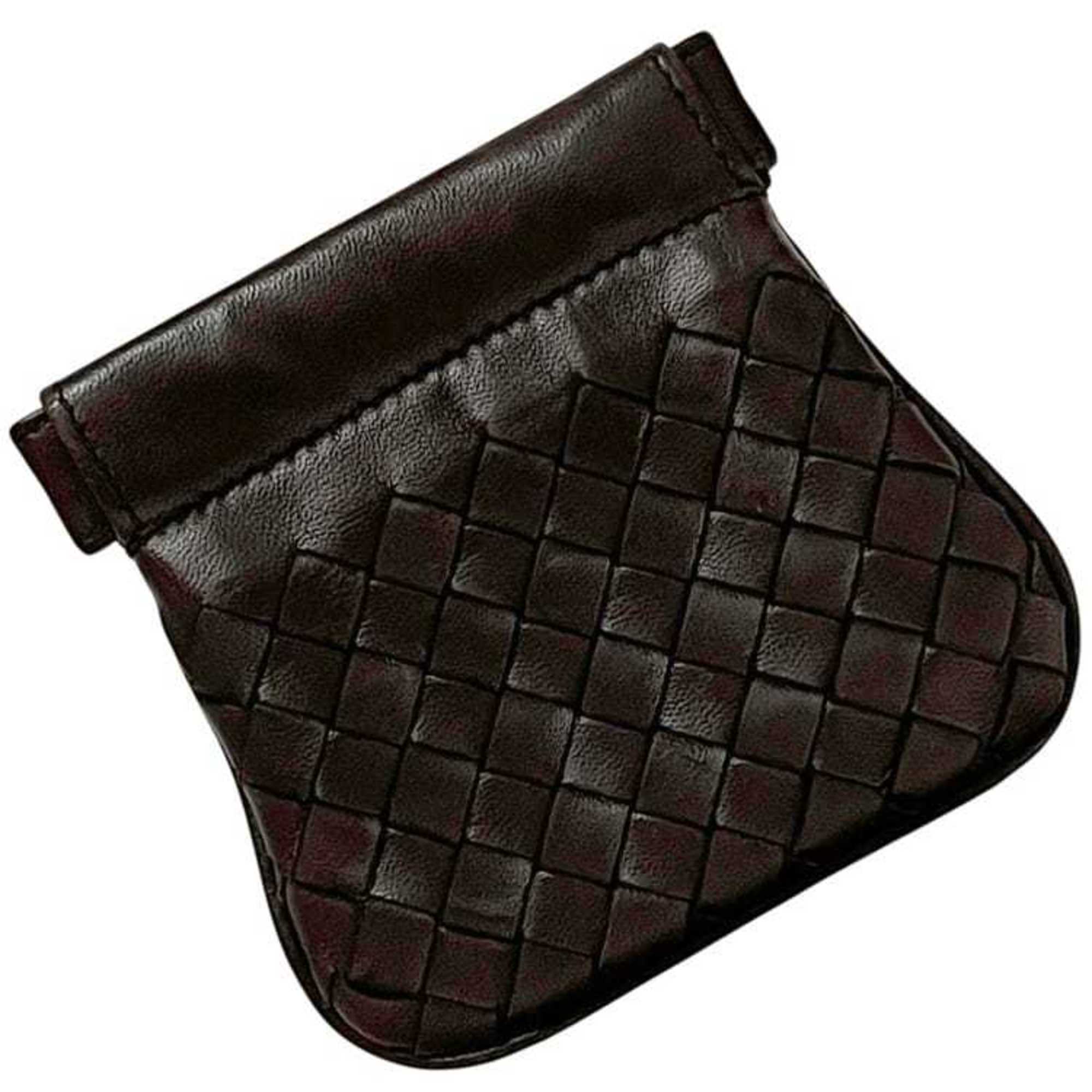 Bottega Veneta Intrecciato Brown Leather Coin Purse/Coin Case (Pre-Owned)