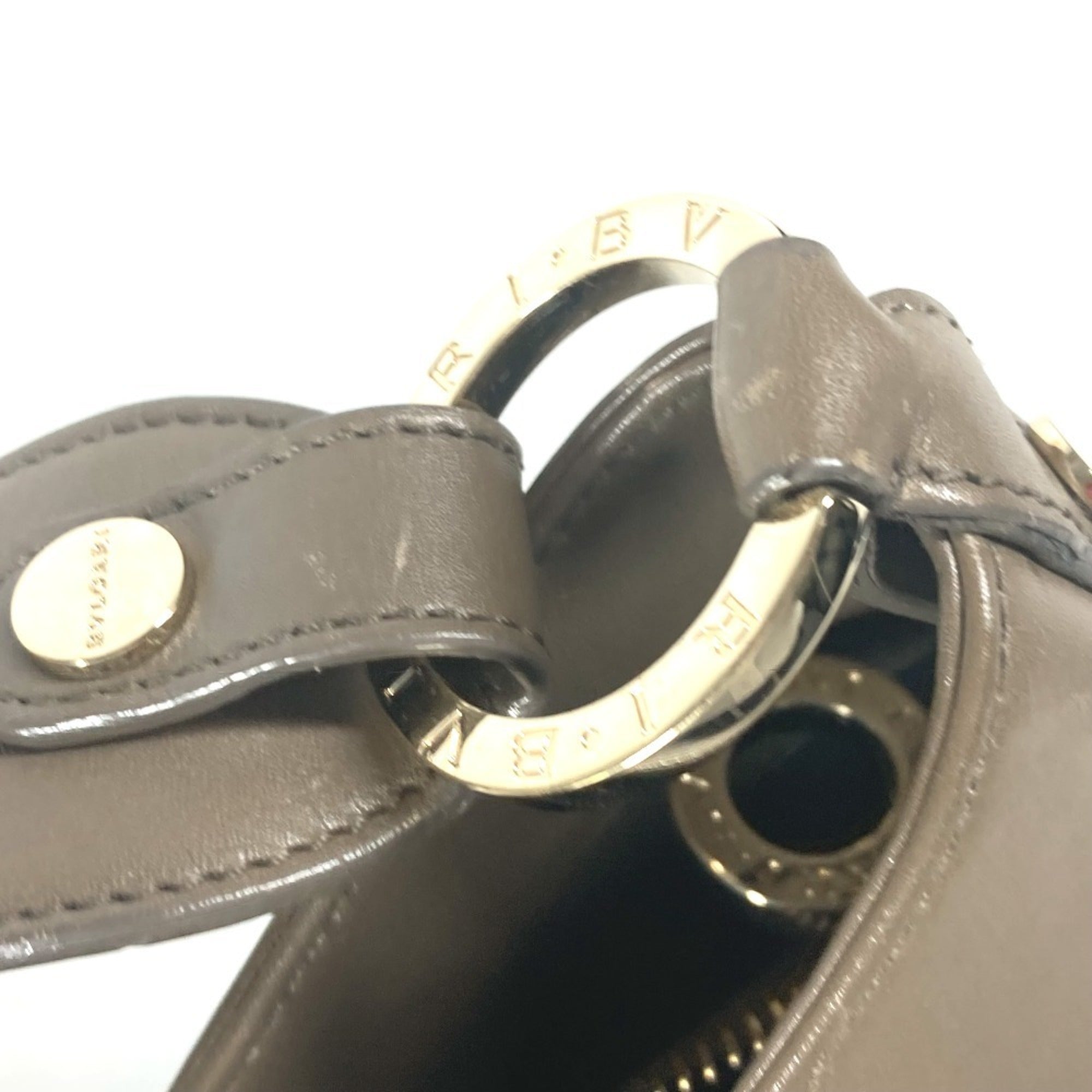 Bvlgari Gray Leather Shoulder Bag (Pre-Owned)