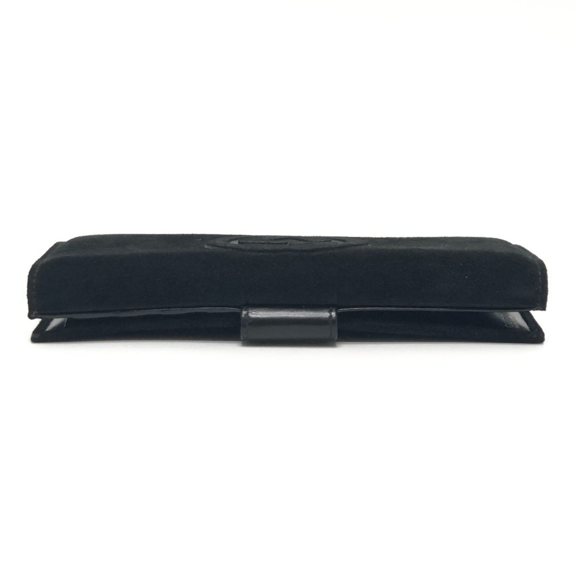 Gucci Black Suede Leather Long Wallet (Bi-Fold) (Pre-Owned)