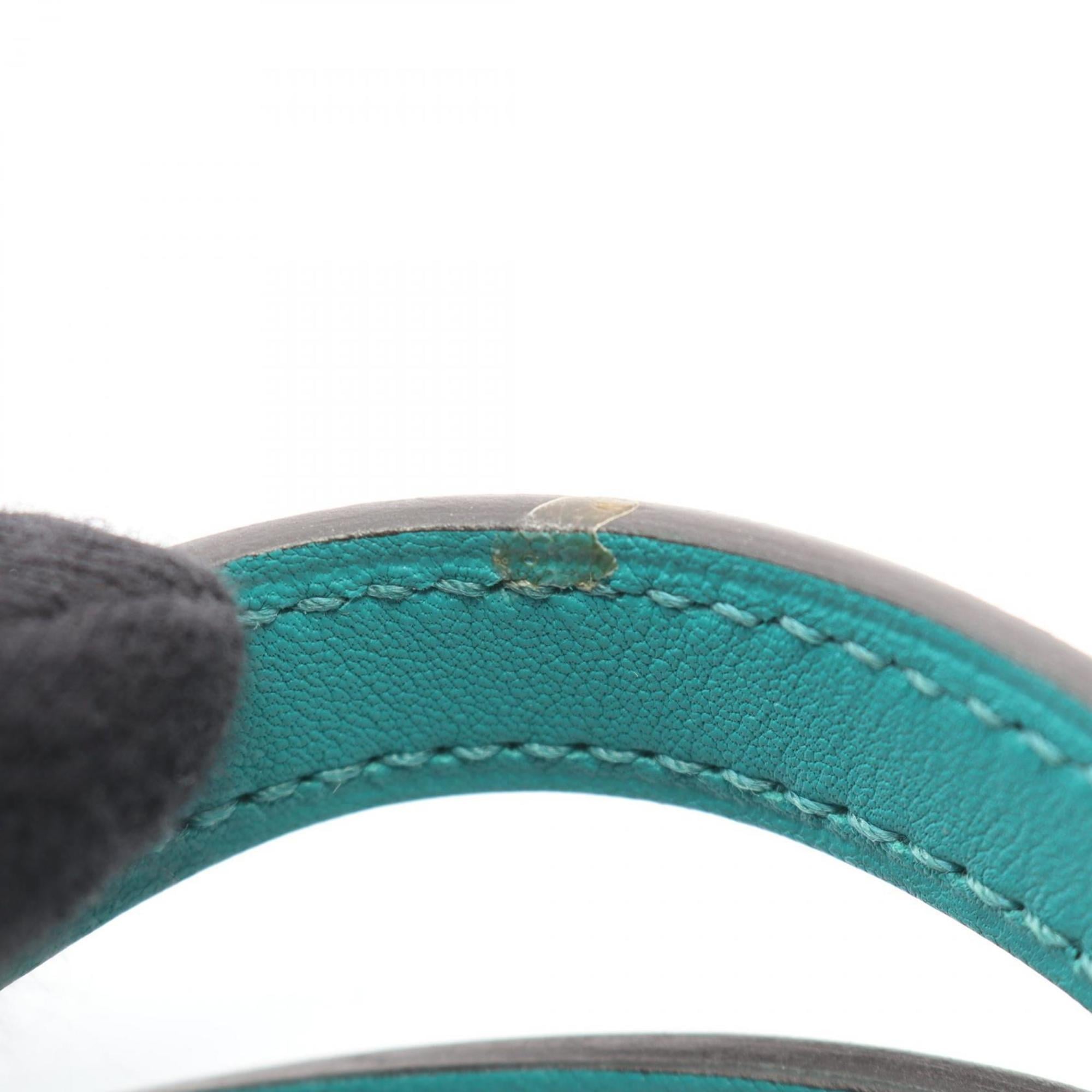 Hermes Alezan Blue Paon Green Swift Leather Handbag (Pre-Owned)