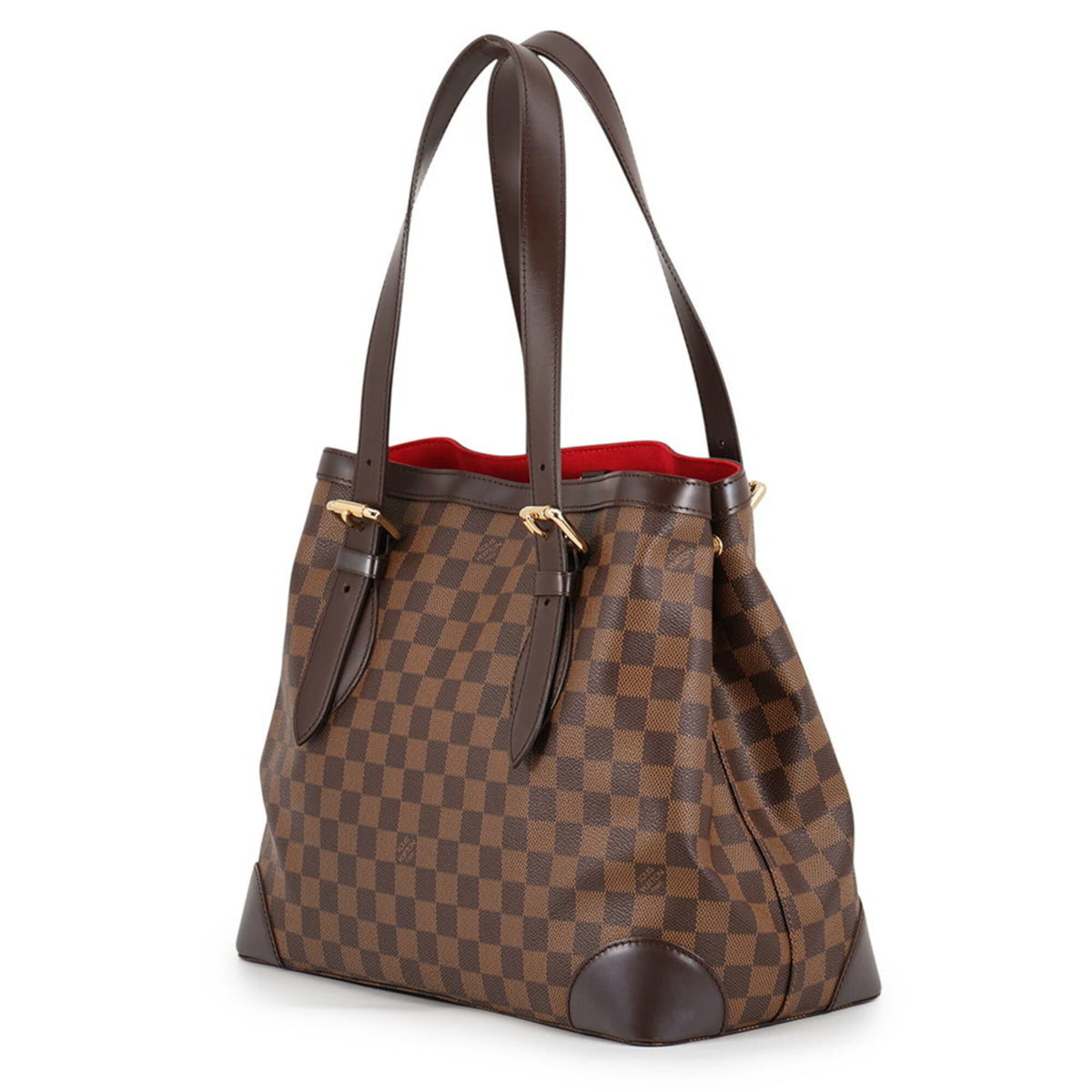 Louis Vuitton Damier Damier Canvas Ebene Red Color Damier Canvas Handbag Shoulder Bag Tote Bag (Pre-Owned)