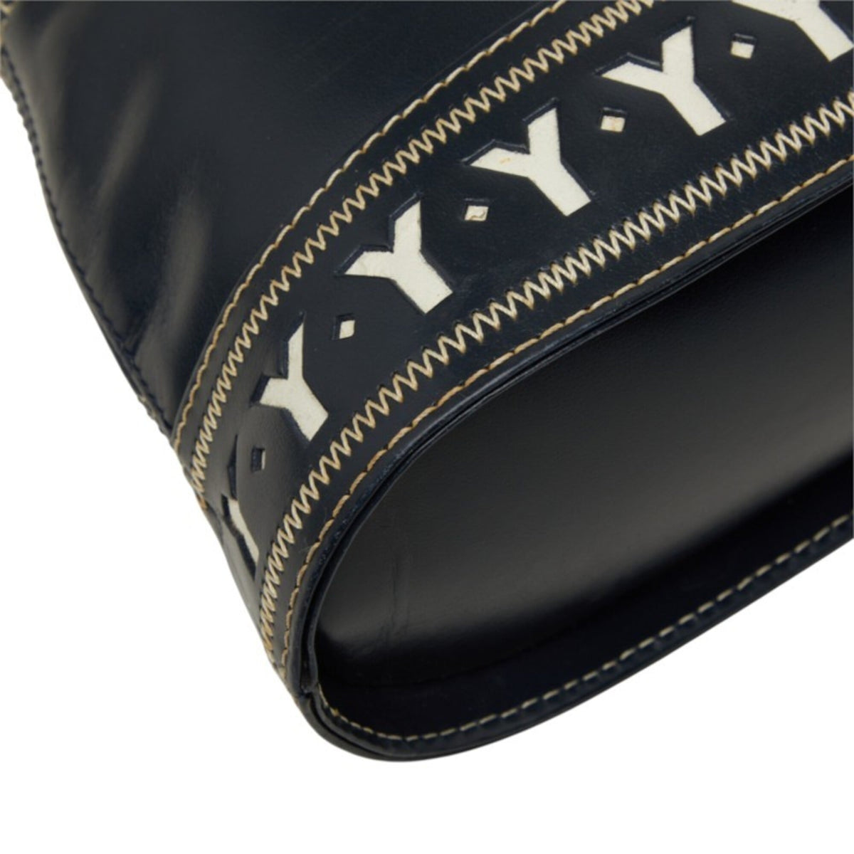 Saint Laurent Navy Leather Handbag Shoulder Bag (Pre-Owned)