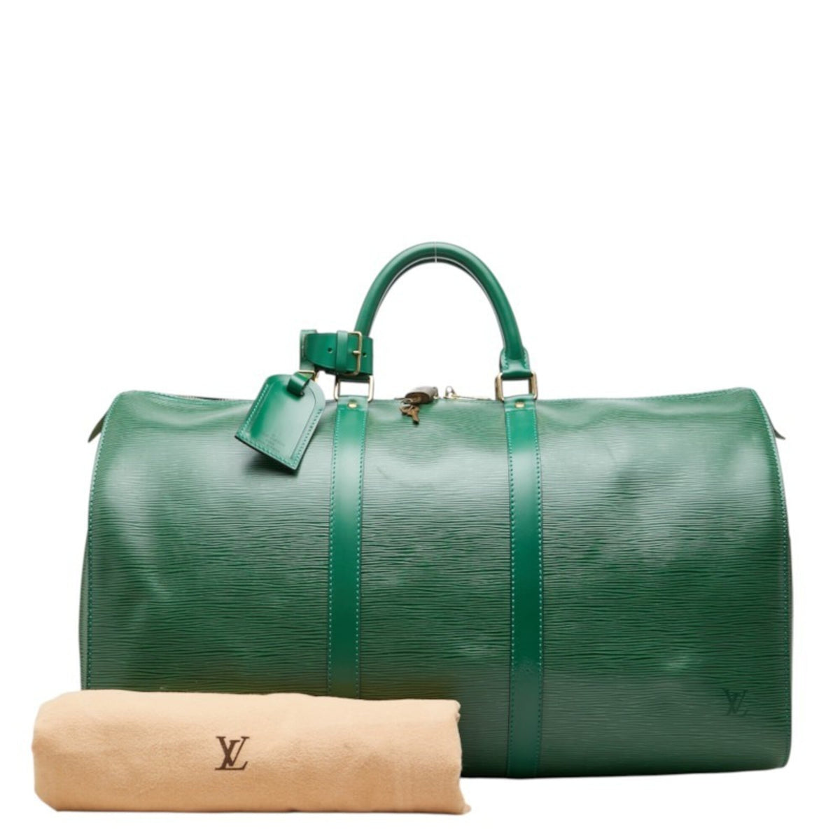 Louis Vuitton Borneo Green Leather Boston Bag (Pre-Owned)