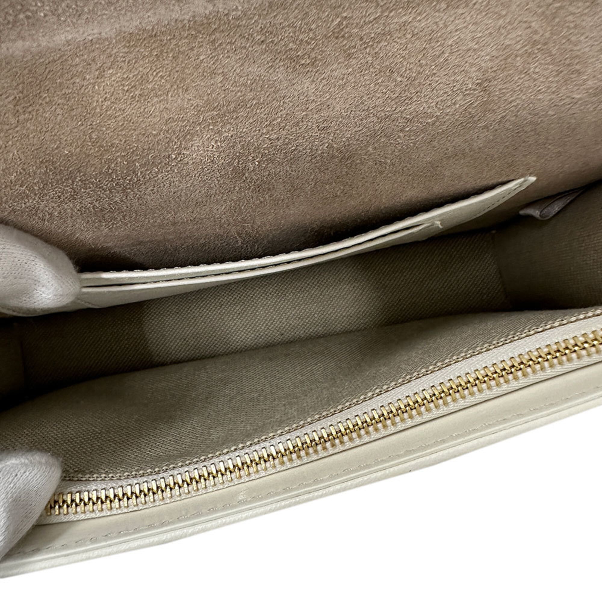 Jimmy Choo White Leather Handbag Shoulder Bag (Pre-Owned)