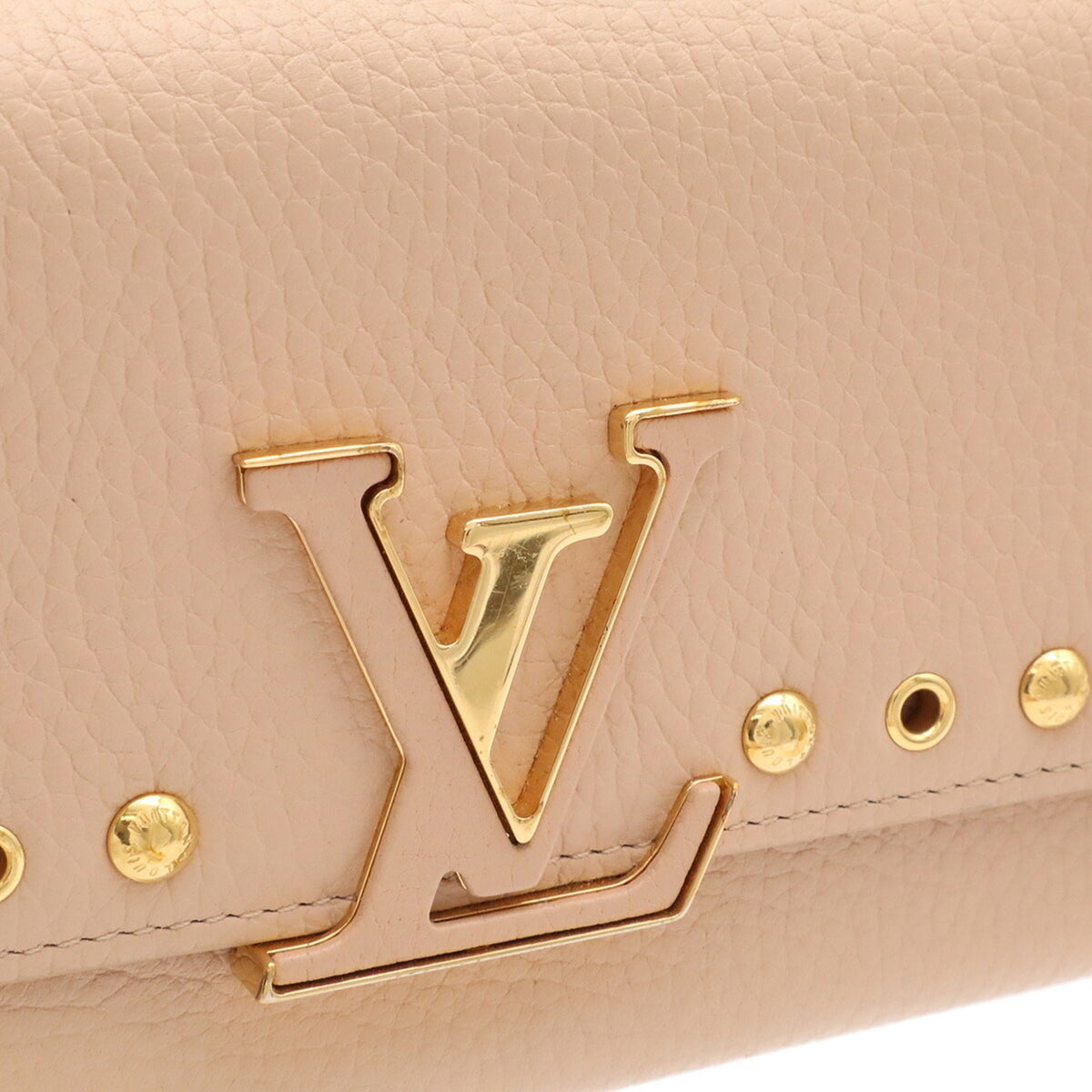 Louis Vuitton Beige Leather Long Wallet (Bi-Fold) (Pre-Owned)