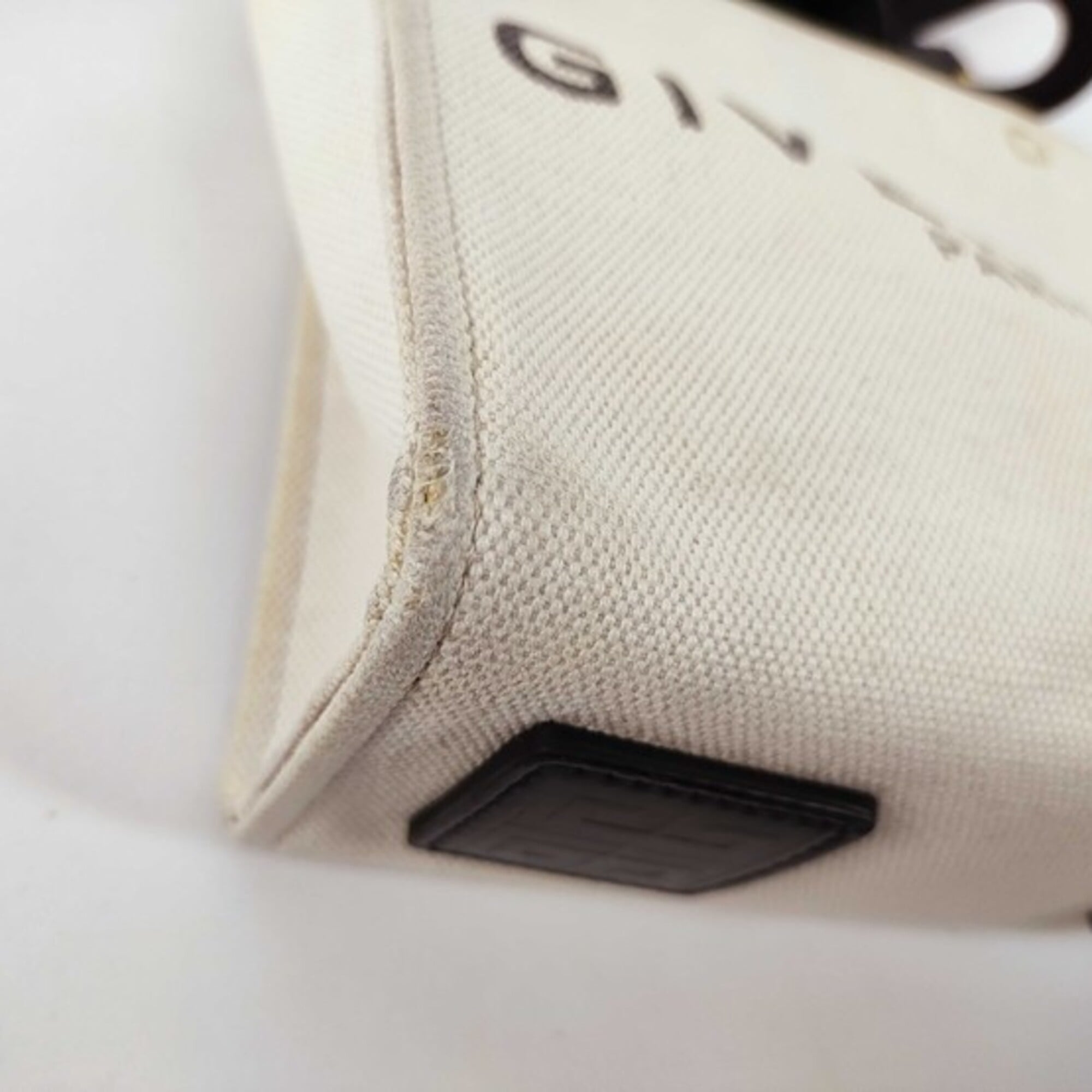 Givenchy Beige Black Canvas Leather Handbag Shoulder Bag Tote Bag (Pre-Owned)