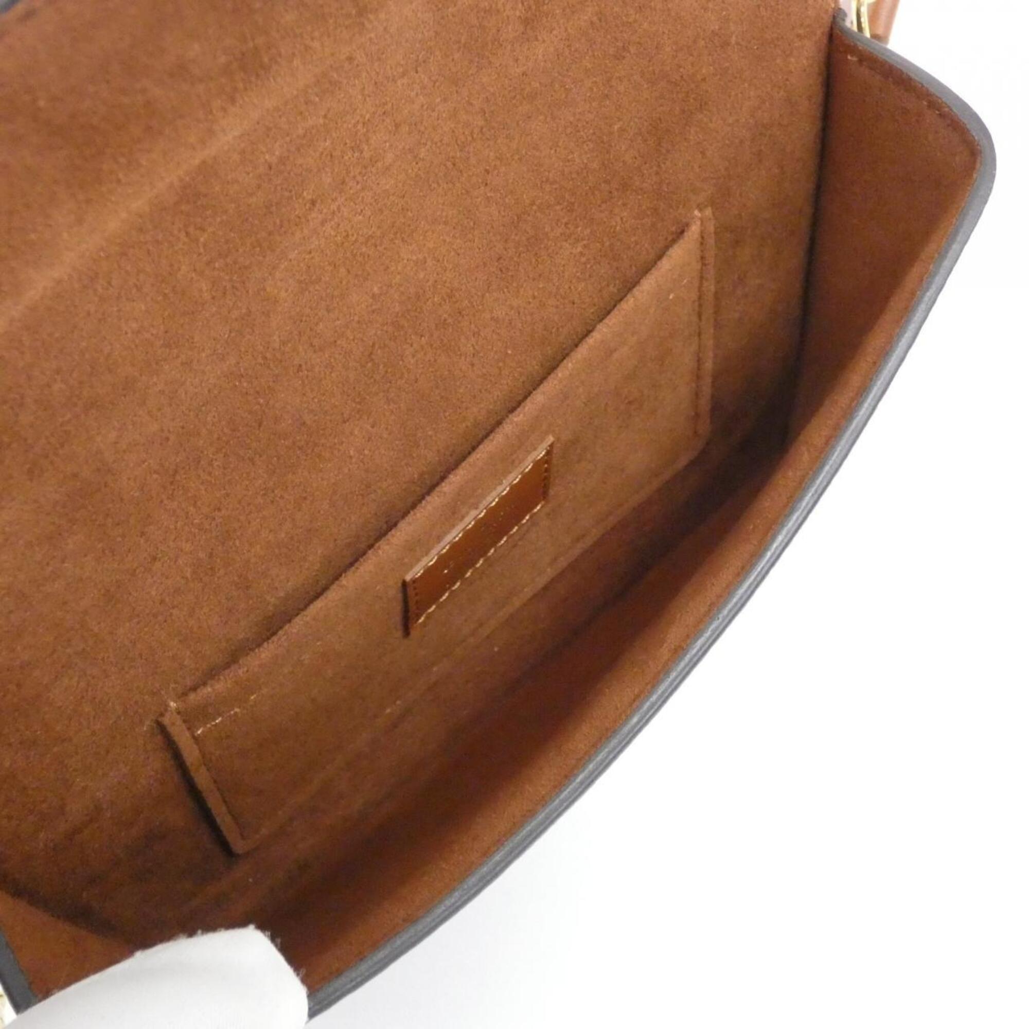 Louis Vuitton Caramel Marron Coated Canvas Leather Shoulder Bag (Pre-Owned)