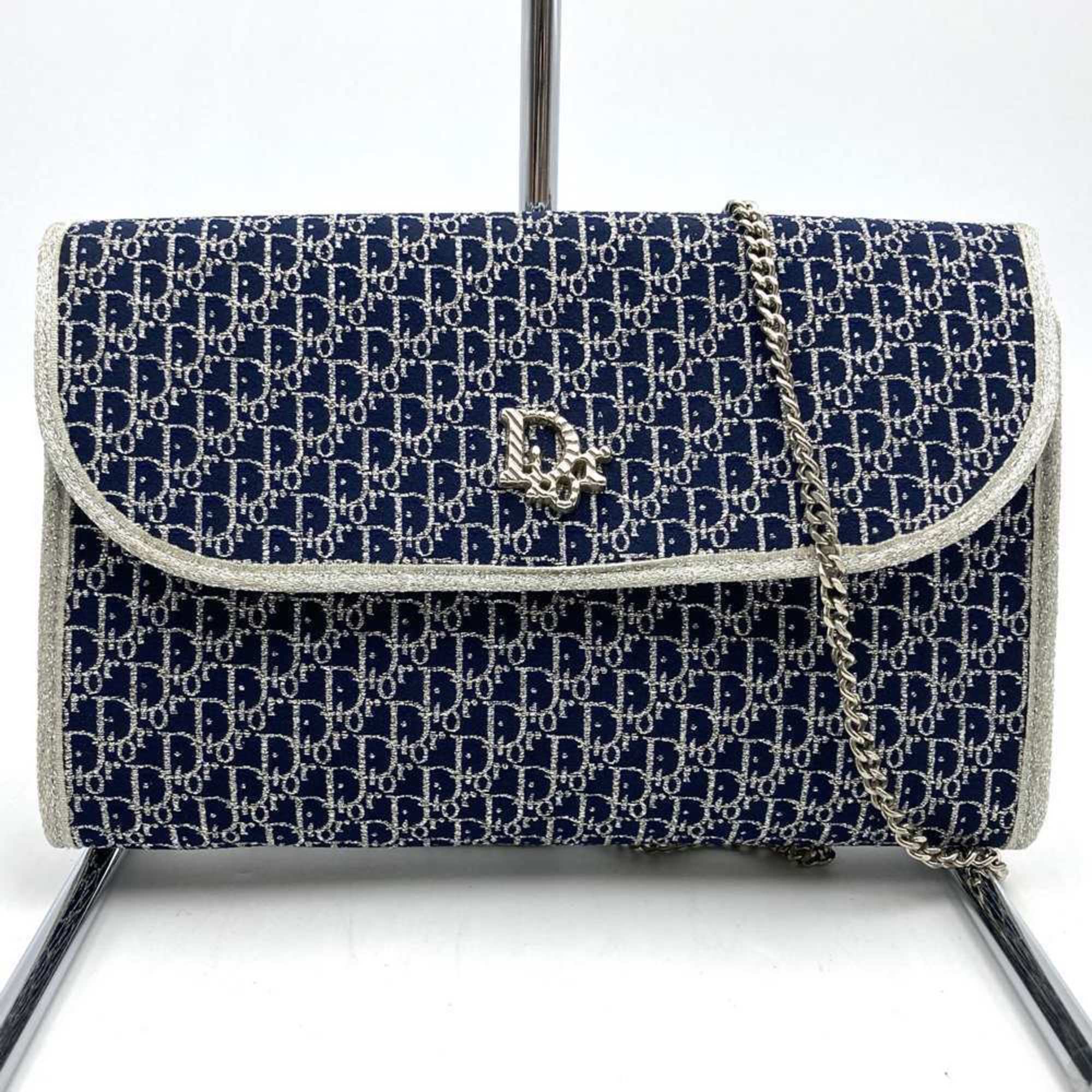 Christian Dior Navy Canvas Shoulder Bag (Pre-Owned)