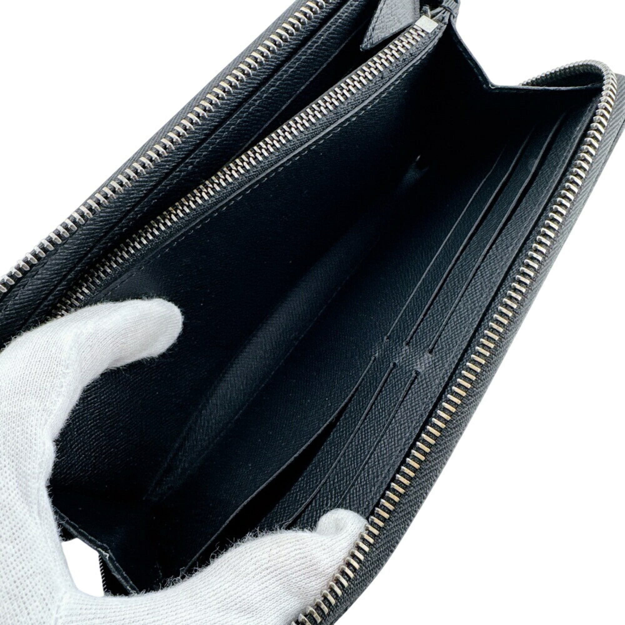 Louis Vuitton Monogram Eclipse Black Gray Monogram Eclipse Leather Long Wallet (Bi-Fold) (Pre-Owned)